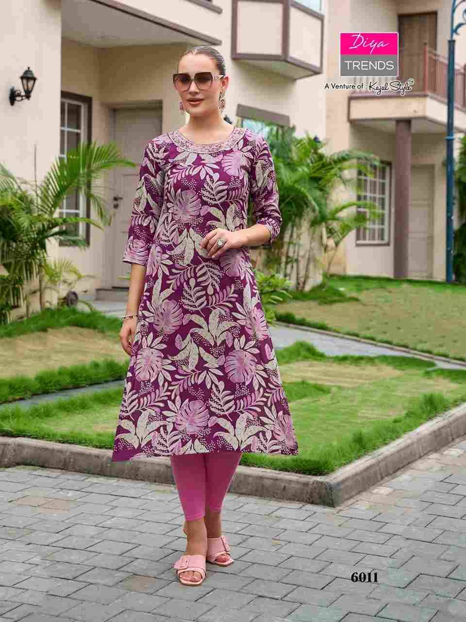 Gardencity Vol-6 By Diya Trends 6001 To 6012 Series Designer Stylish Fancy Colorful Beautiful Party Wear & Ethnic Wear Collection Rayon Print Kurtis At Wholesale Price