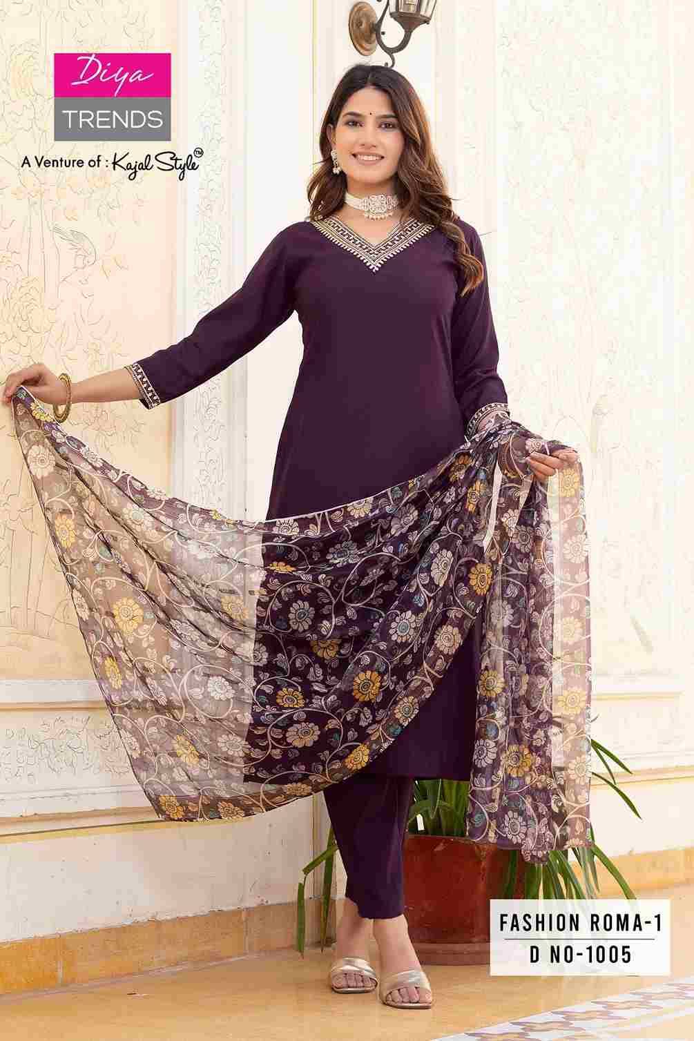 Fashion Roma Vol-1 By Diya Trends 1001 To 1008 Series Beautiful Festive Suits Colorful Stylish Fancy Casual Wear & Ethnic Wear Roman Silk Dresses At Wholesale Price