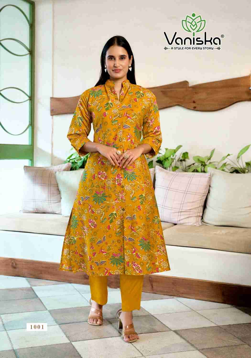 Flower Velly By Vaniska 1001 To 1008 Series Designer Stylish Fancy Colorful Beautiful Party Wear & Ethnic Wear Collection Vertican Print Kurtis With Bottom At Wholesale Price