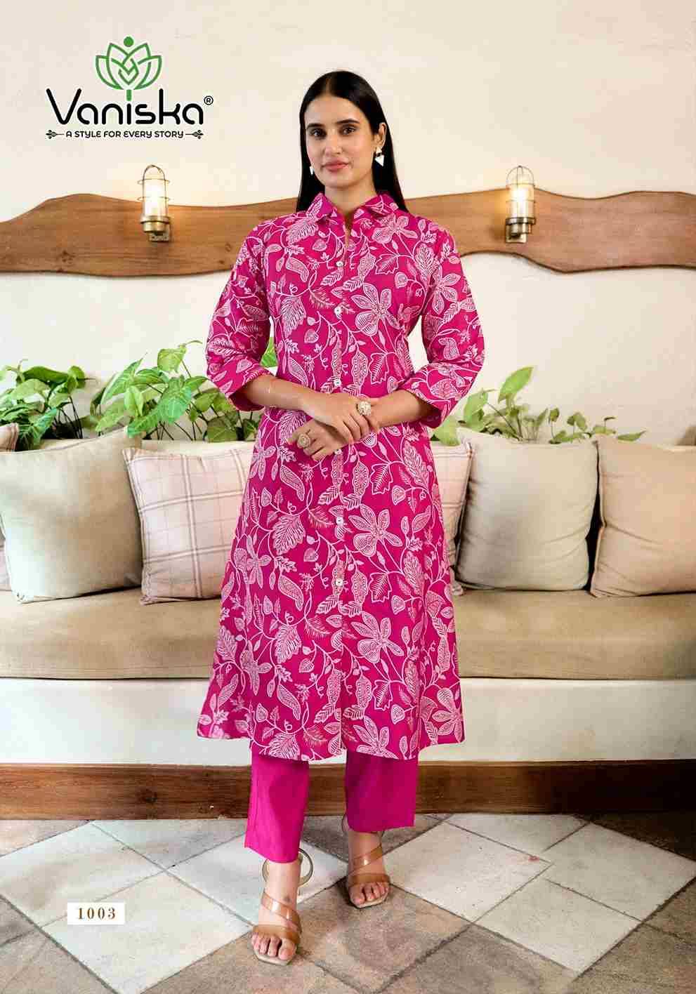Flower Velly By Vaniska 1001 To 1008 Series Designer Stylish Fancy Colorful Beautiful Party Wear & Ethnic Wear Collection Vertican Print Kurtis With Bottom At Wholesale Price