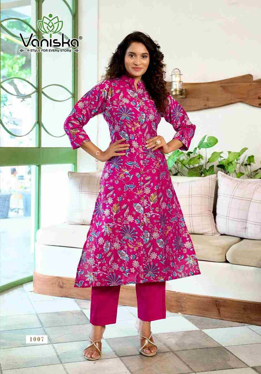 Flower Velly By Vaniska 1001 To 1008 Series Designer Stylish Fancy Colorful Beautiful Party Wear & Ethnic Wear Collection Vertican Print Kurtis With Bottom At Wholesale Price
