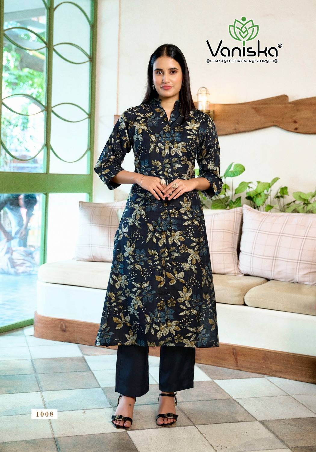 Flower Velly By Vaniska 1001 To 1008 Series Designer Stylish Fancy Colorful Beautiful Party Wear & Ethnic Wear Collection Vertican Print Kurtis With Bottom At Wholesale Price