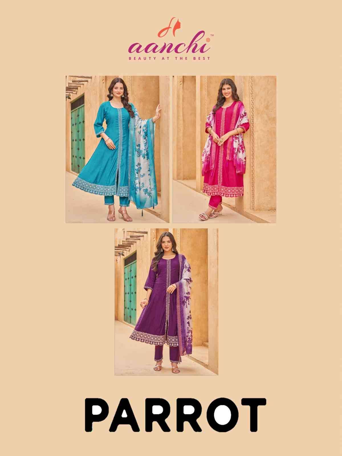 Parrot By Aanchi 01 To 03 Series Beautiful Suits Colorful Stylish Fancy Casual Wear & Ethnic Wear Vatican Dresses At Wholesale Price