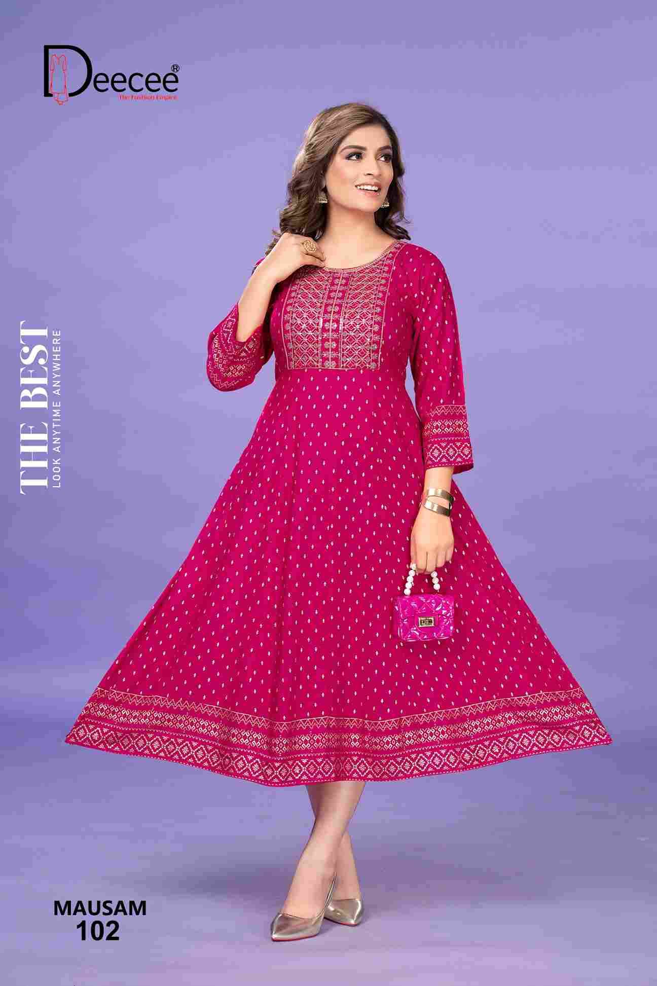 Mausam By Dee Cee 101 To 106 Series Designer Stylish Fancy Colorful Beautiful Party Wear & Ethnic Wear Collection Heavy Rayon Kurtis At Wholesale Price