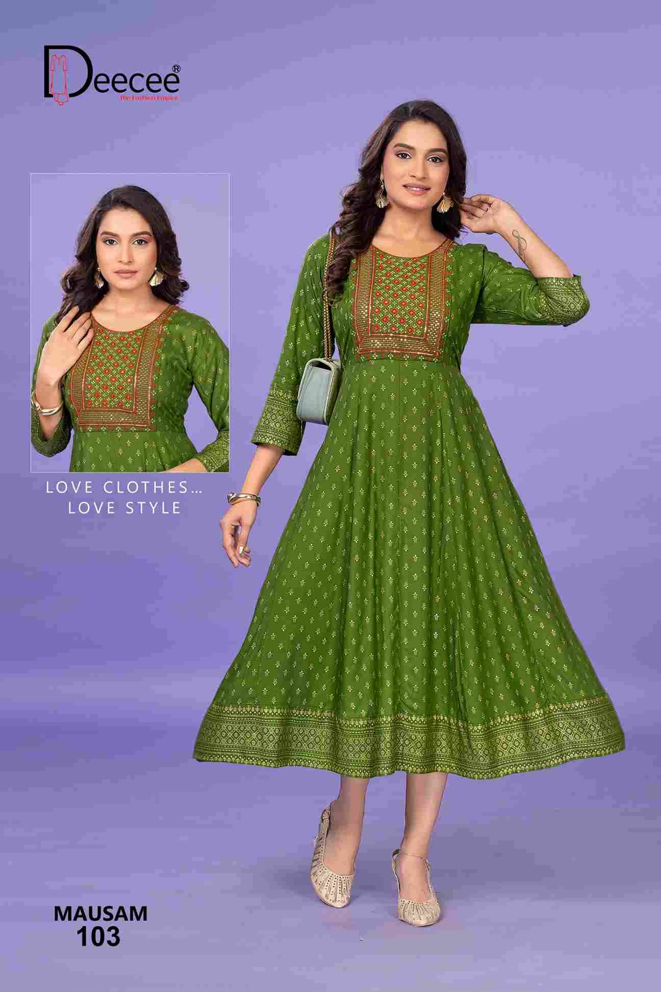 Mausam By Dee Cee 101 To 106 Series Designer Stylish Fancy Colorful Beautiful Party Wear & Ethnic Wear Collection Heavy Rayon Kurtis At Wholesale Price
