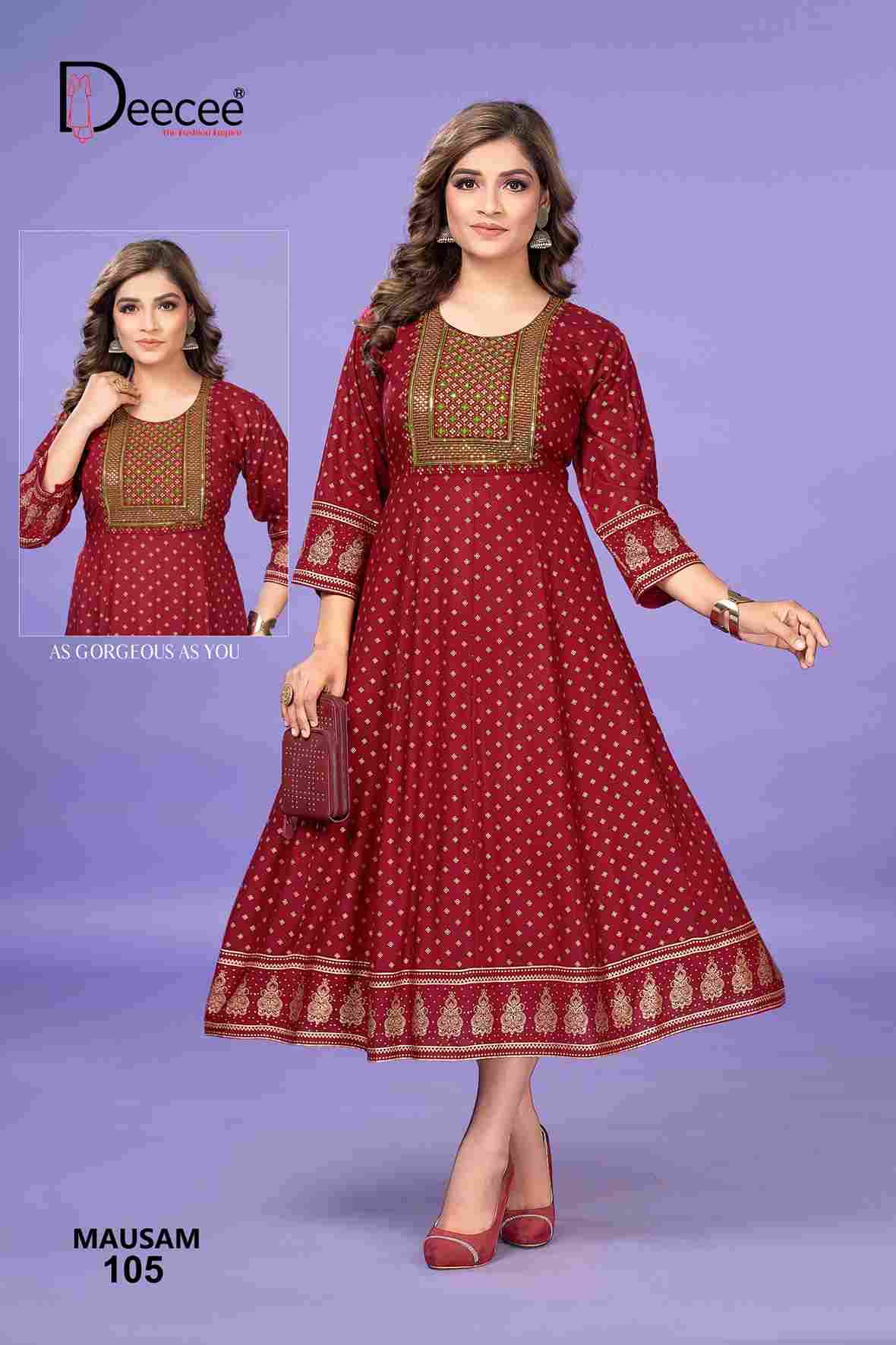 Mausam By Dee Cee 101 To 106 Series Designer Stylish Fancy Colorful Beautiful Party Wear & Ethnic Wear Collection Heavy Rayon Kurtis At Wholesale Price