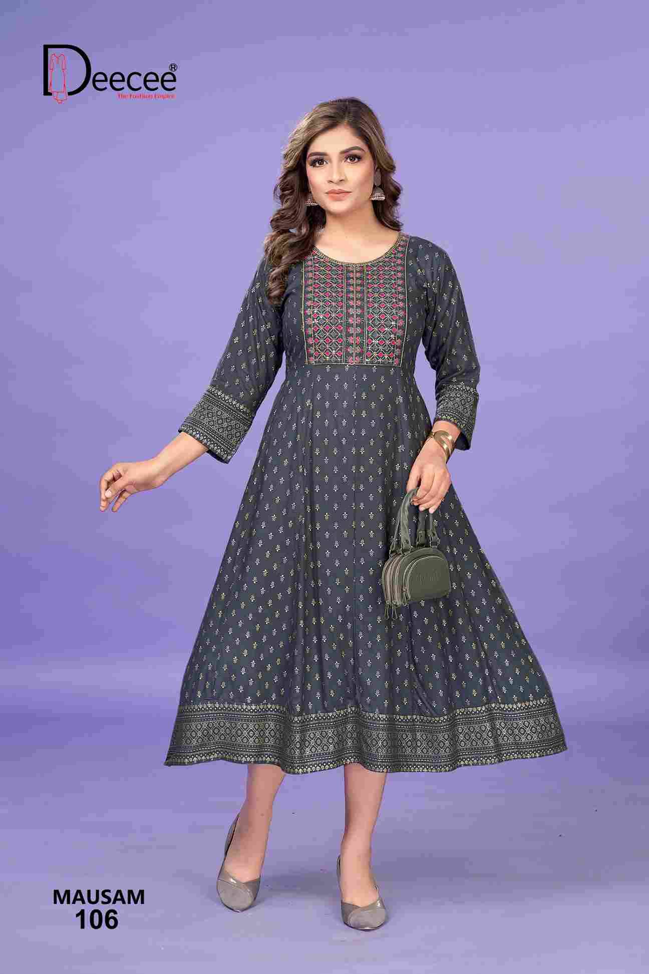 Mausam By Dee Cee 101 To 106 Series Designer Stylish Fancy Colorful Beautiful Party Wear & Ethnic Wear Collection Heavy Rayon Kurtis At Wholesale Price