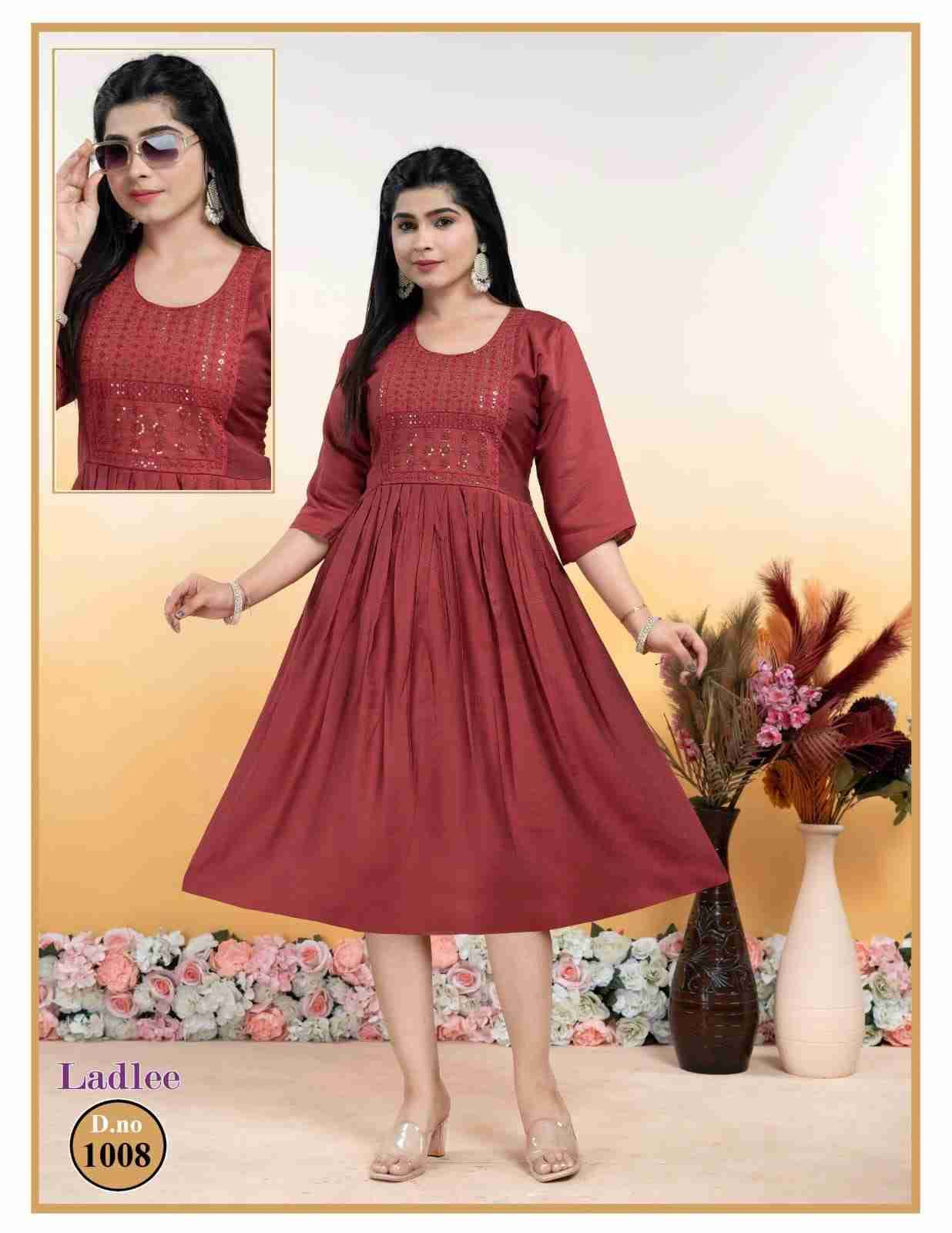 Ladlee By Kaamiri 1001 To 1008 Series Designer Stylish Fancy Colorful Beautiful Party Wear & Ethnic Wear Collection Vertican Kurtis At Wholesale Price