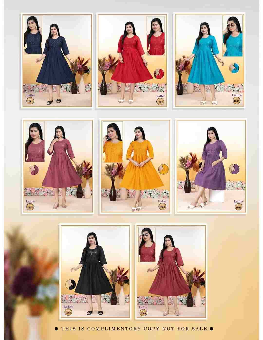 Ladlee By Kaamiri 1001 To 1008 Series Designer Stylish Fancy Colorful Beautiful Party Wear & Ethnic Wear Collection Vertican Kurtis At Wholesale Price