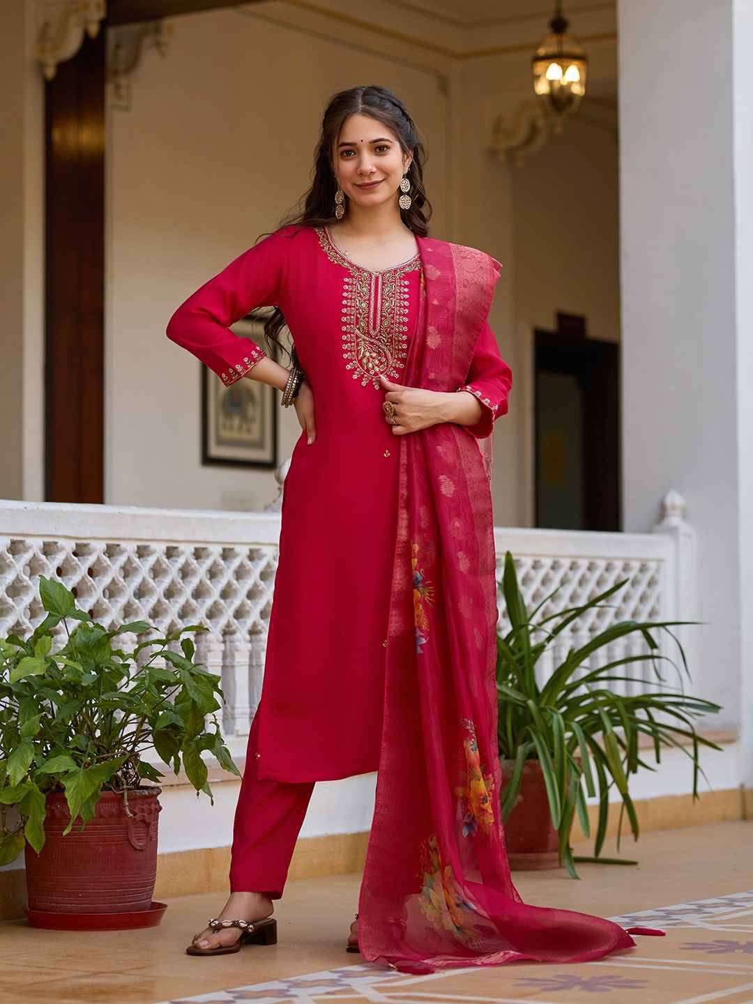 Dc-23 By Fashid Wholesale Beautiful Festive Suits Colorful Stylish Fancy Casual Wear & Ethnic Wear Viscose Chanderi Dresses At Wholesale Price