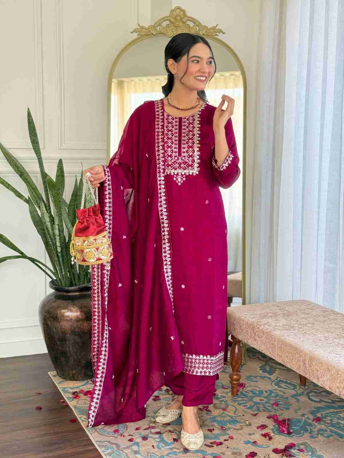Dc-Yashavi By Fashid Wholesale Beautiful Festive Suits Colorful Stylish Fancy Casual Wear & Ethnic Wear Vichitra Dresses At Wholesale Price
