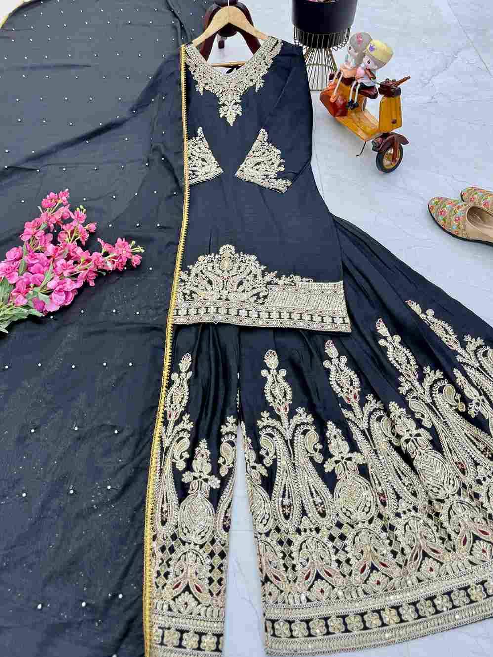 Zd-9283 By Fashid Wholesale 01 To 05 Series Beautiful Sharara Colorful Fancy Wedding Collection Occasional Wear & Party Wear Chinnon Silk Dresses At Wholesale Price