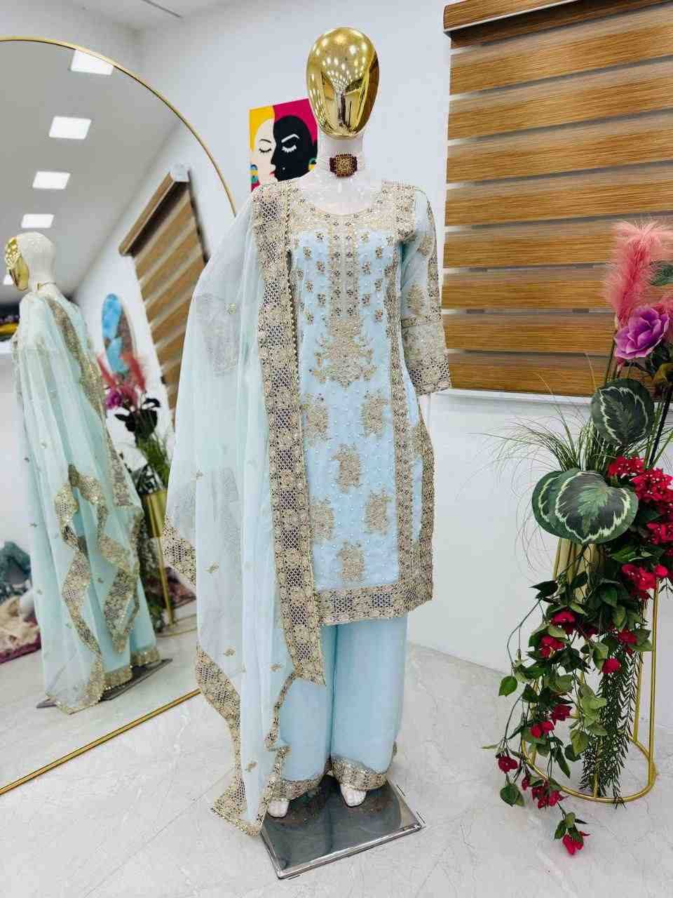 Zd-5050 By Fashid Wholesale 01 To 02 Series Beautiful Colorful Fancy Wedding Collection Occasional Wear & Party Wear Heavy Faux Georgette Dresses At Wholesale Price