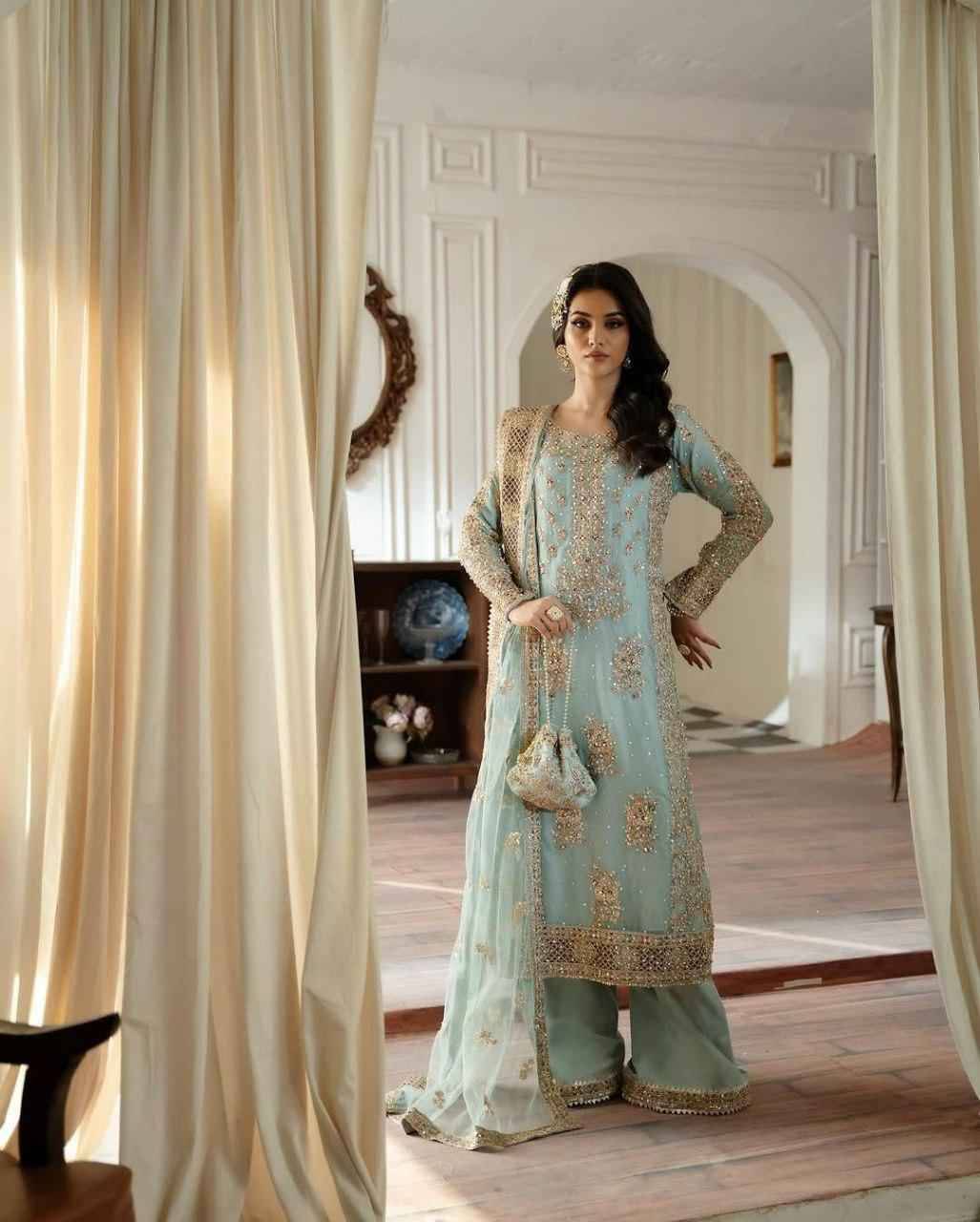 Zd-5050 By Fashid Wholesale 01 To 02 Series Beautiful Colorful Fancy Wedding Collection Occasional Wear & Party Wear Heavy Faux Georgette Dresses At Wholesale Price