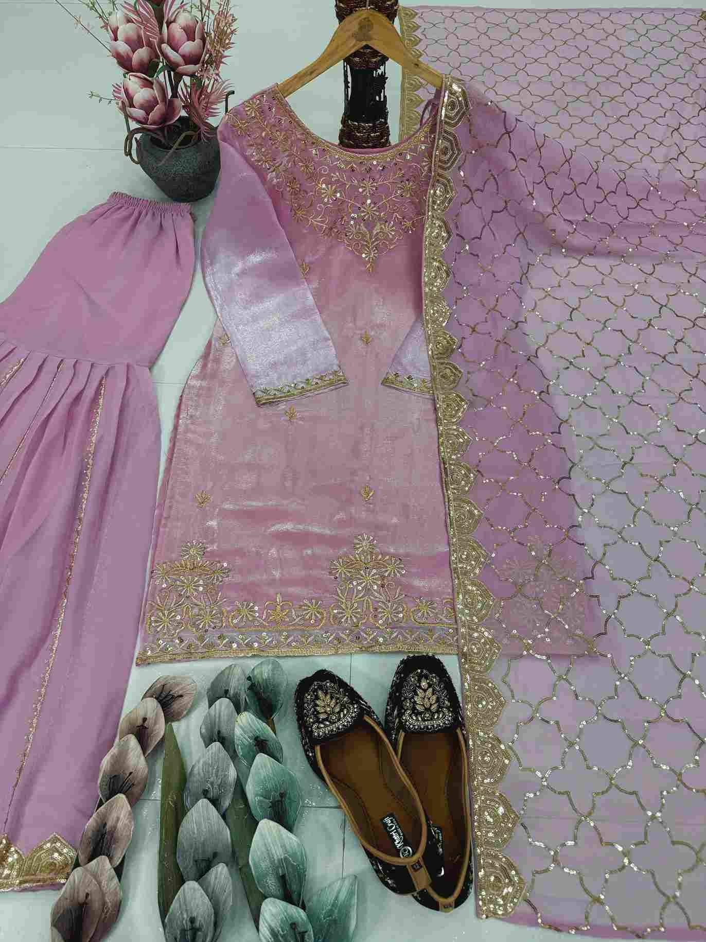 Kf-1697 By Fashid Wholesale Beautiful Sharara Stylish Festive Suits Fancy Colorful Casual Wear & Ethnic Wear & Ready To Wear Heavy Jimmy Choo Organza Dresses At Wholesale Price