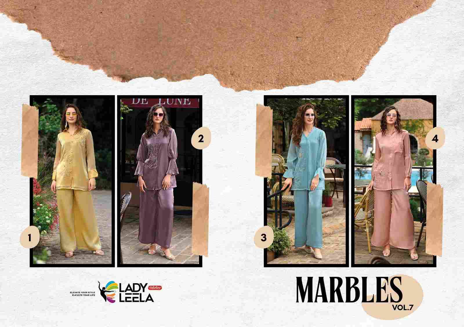 Marbles Vol-7 By Lady Leela 1 To 4 Series Designer Stylish Fancy Colorful Beautiful Party Wear & Ethnic Wear Collection Viscose Silk Co-Ord At Wholesale Price