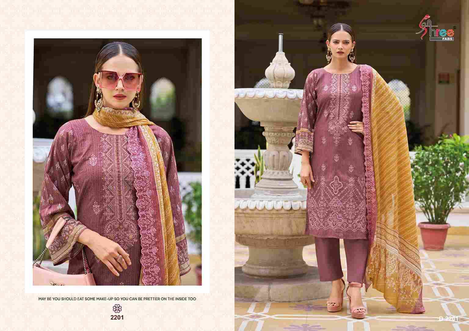 Bin Saeed Lawn Collection Vol-22 By Shree Fabs 2201 To 2206 Series Beautiful Pakistani Suits Colorful Stylish Fancy Casual Wear & Ethnic Wear Pure Cotton With Embroidered Dresses At Wholesale Price