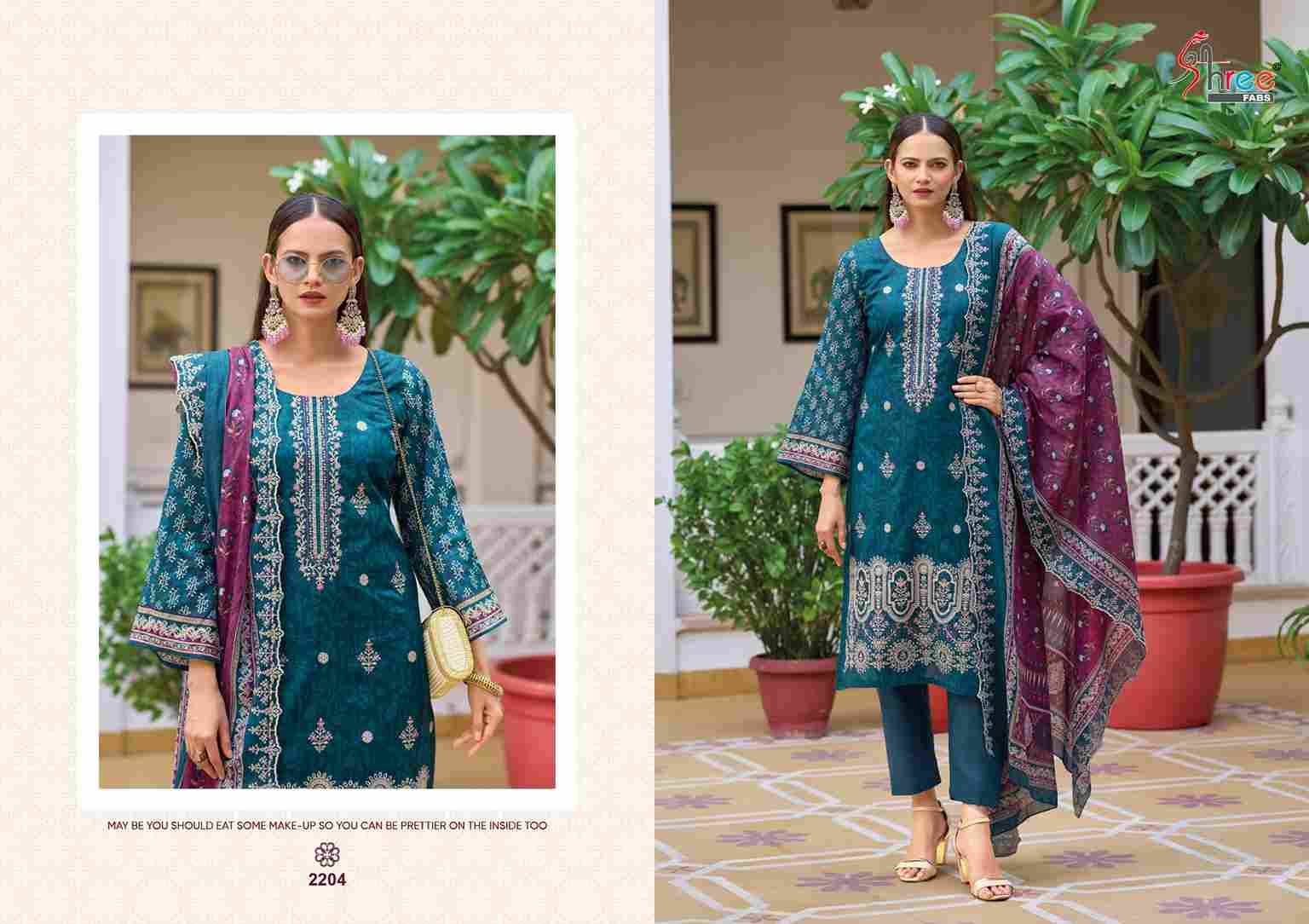 Bin Saeed Lawn Collection Vol-22 By Shree Fabs 2201 To 2206 Series Beautiful Pakistani Suits Colorful Stylish Fancy Casual Wear & Ethnic Wear Pure Cotton With Embroidered Dresses At Wholesale Price
