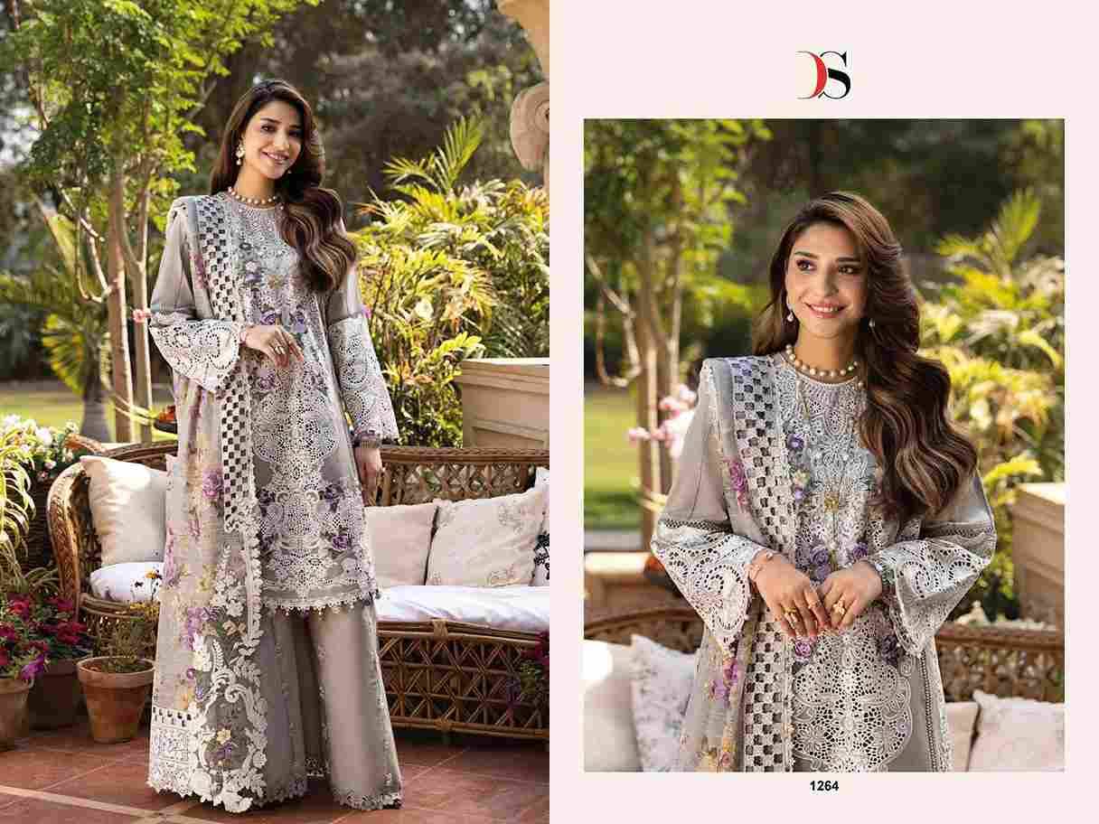 Elaf Luxury Lawn-2025 By Deepsy Suits 1261 To 1265 Series Designer Pakistani Suits Beautiful Fancy Stylish Colorful Party Wear & Occasional Wear Pure Cotton Dresses At Wholesale Price
