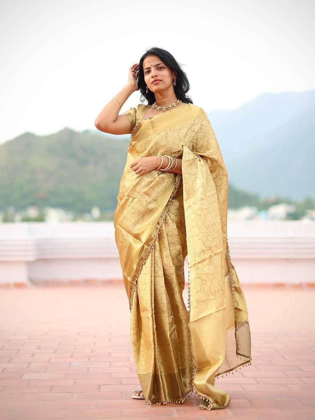 Sb-854 By Fashid Wholesale Indian Traditional Wear Collection Beautiful Stylish Fancy Colorful Party Wear & Occasional Wear Tissue Silk Sarees At Wholesale Price
