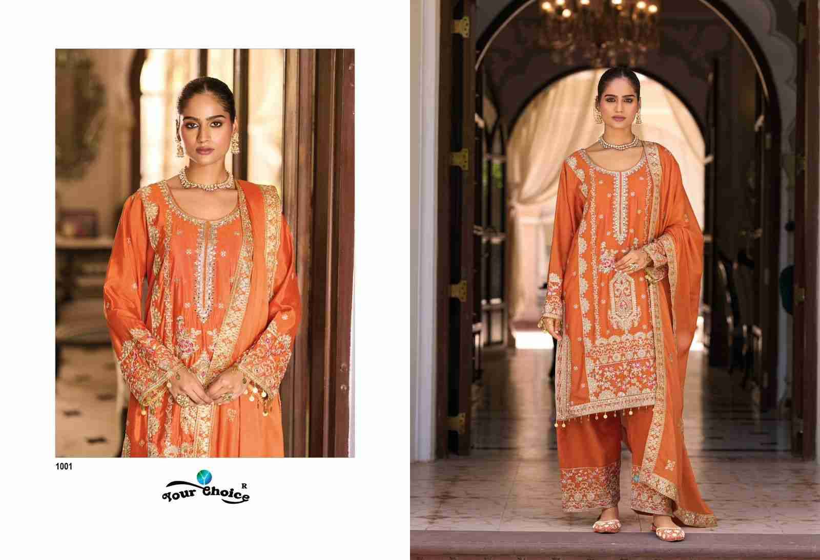 Farasi Gold Vol-1 By Your Choice 1001 To 1003 Series Designer Festive Suits Collection Beautiful Stylish Fancy Colorful Party Wear & Occasional Wear Chinnon Dresses At Wholesale Price