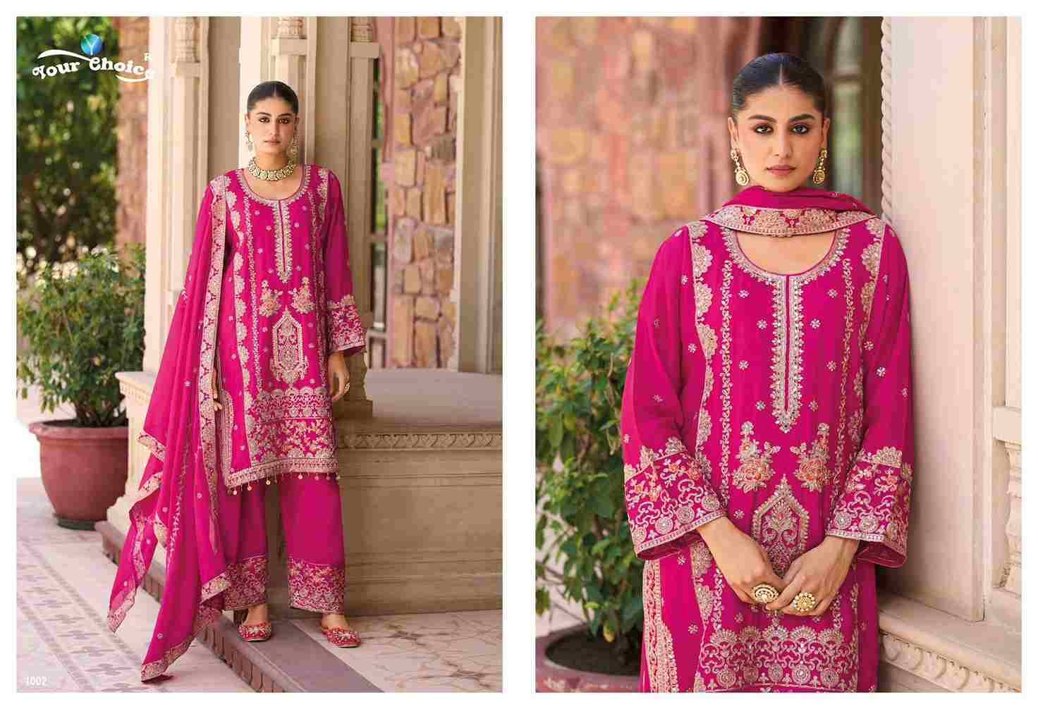 Farasi Gold Vol-1 By Your Choice 1001 To 1003 Series Designer Festive Suits Collection Beautiful Stylish Fancy Colorful Party Wear & Occasional Wear Chinnon Dresses At Wholesale Price