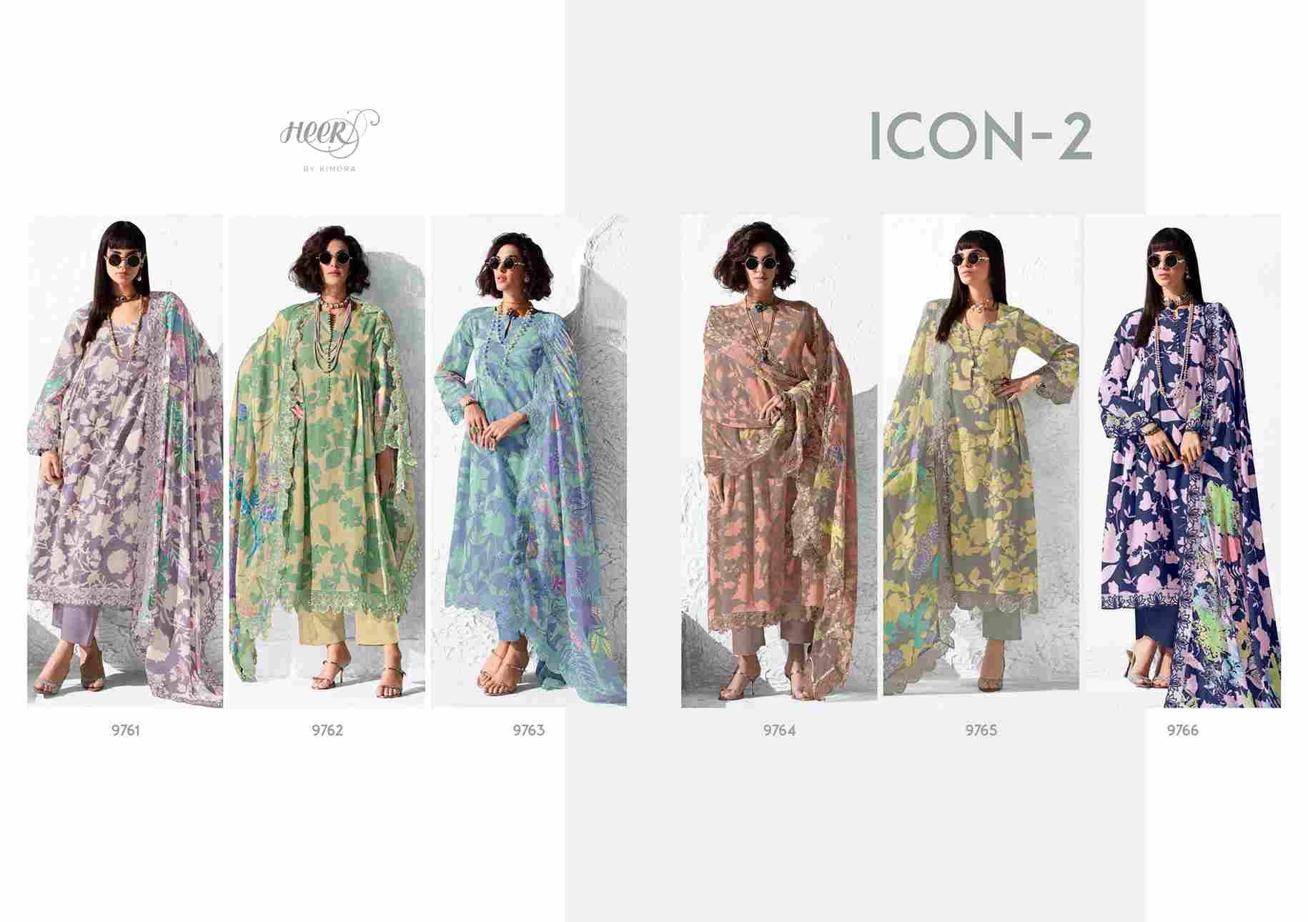 Icon Vol-2 By Kimora Fashion 9761 To 9766 Series Designer Festive Suits Collection Beautiful Stylish Fancy Colorful Party Wear & Occasional Wear Pure Muslin Dresses At Wholesale Price