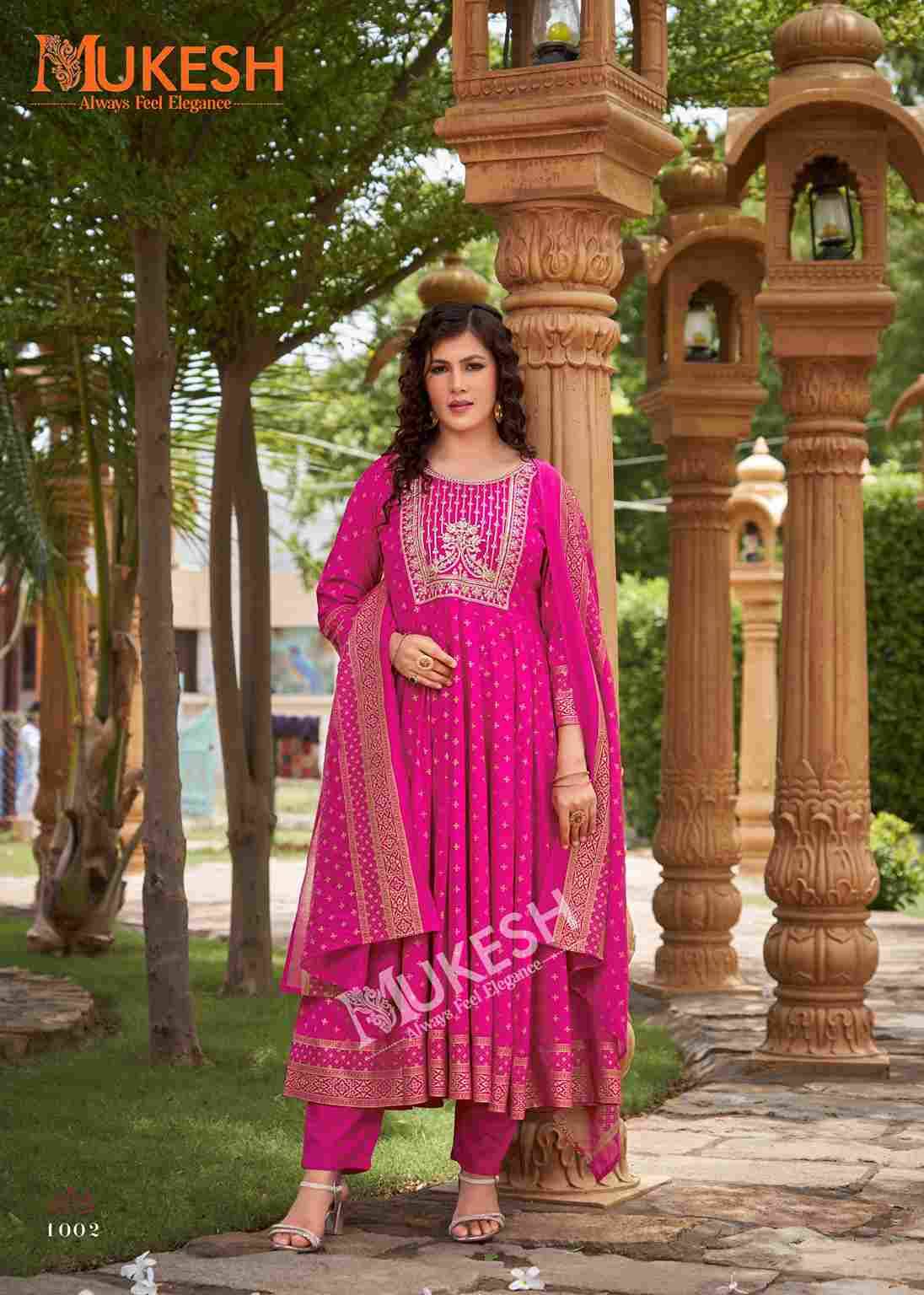 Gauri By Mukesh 1001 To 1008 Series Beautiful Stylish Festive Suits Fancy Colorful Casual Wear & Ethnic Wear & Ready To Wear Rayon Dresses At Wholesale Price