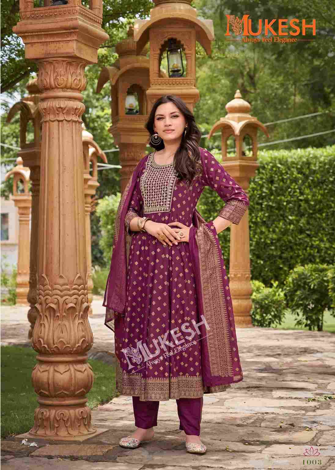 Gauri By Mukesh 1001 To 1008 Series Beautiful Stylish Festive Suits Fancy Colorful Casual Wear & Ethnic Wear & Ready To Wear Rayon Dresses At Wholesale Price