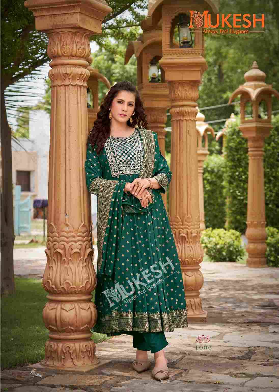 Gauri By Mukesh 1001 To 1008 Series Beautiful Stylish Festive Suits Fancy Colorful Casual Wear & Ethnic Wear & Ready To Wear Rayon Dresses At Wholesale Price