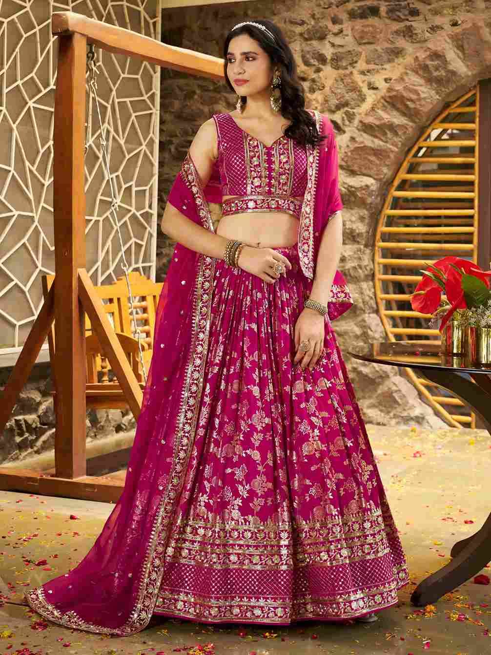 Zc-7100 By Fashid Wholesale 01 To 03 Series Designer Navratri Beautiful Collection Occasional Wear & Party Wear Dola Silk Jacquard Embroidered Lehengas At Wholesale Price