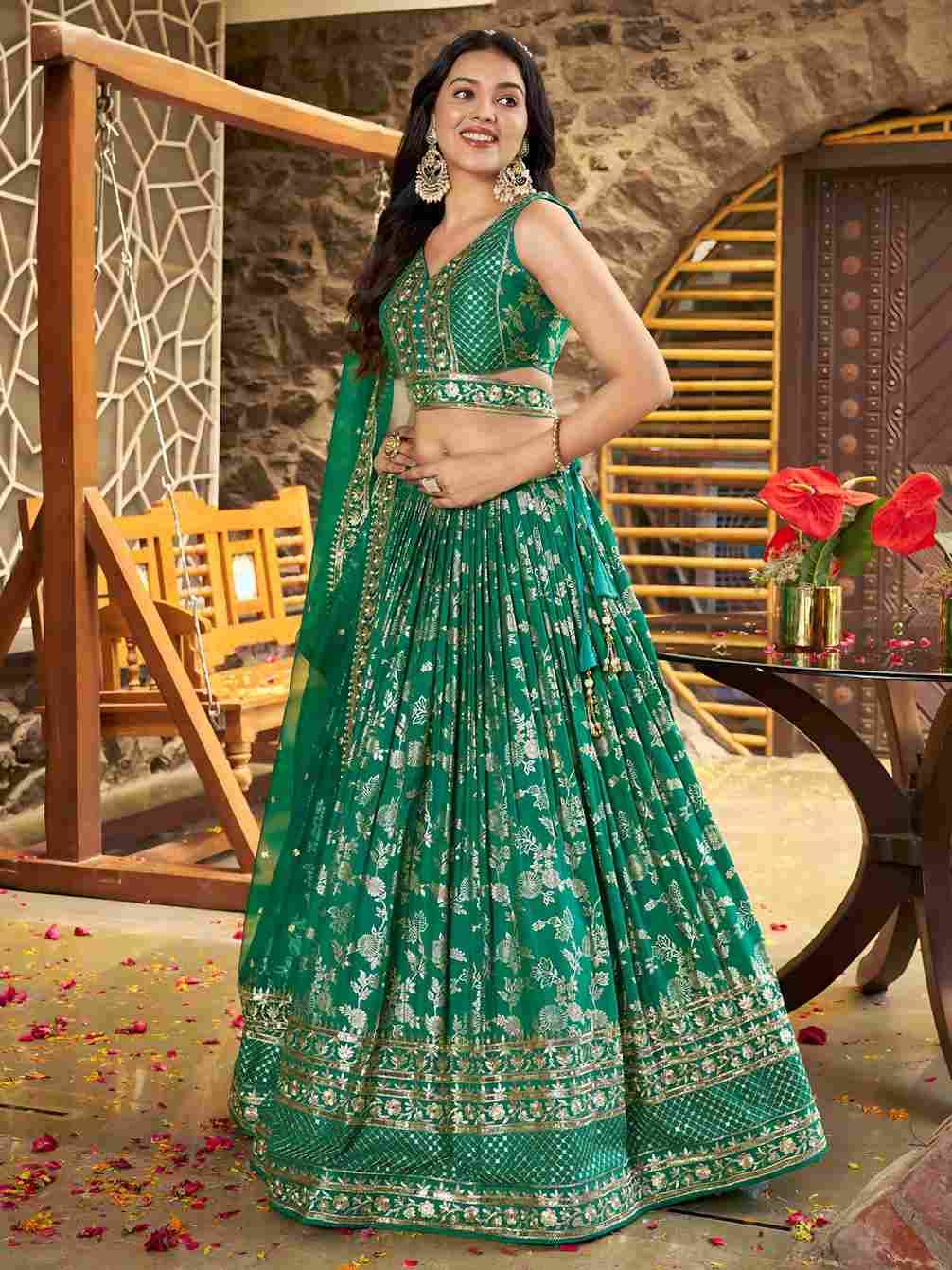 Zc-7100 By Fashid Wholesale 01 To 03 Series Designer Navratri Beautiful Collection Occasional Wear & Party Wear Dola Silk Jacquard Embroidered Lehengas At Wholesale Price