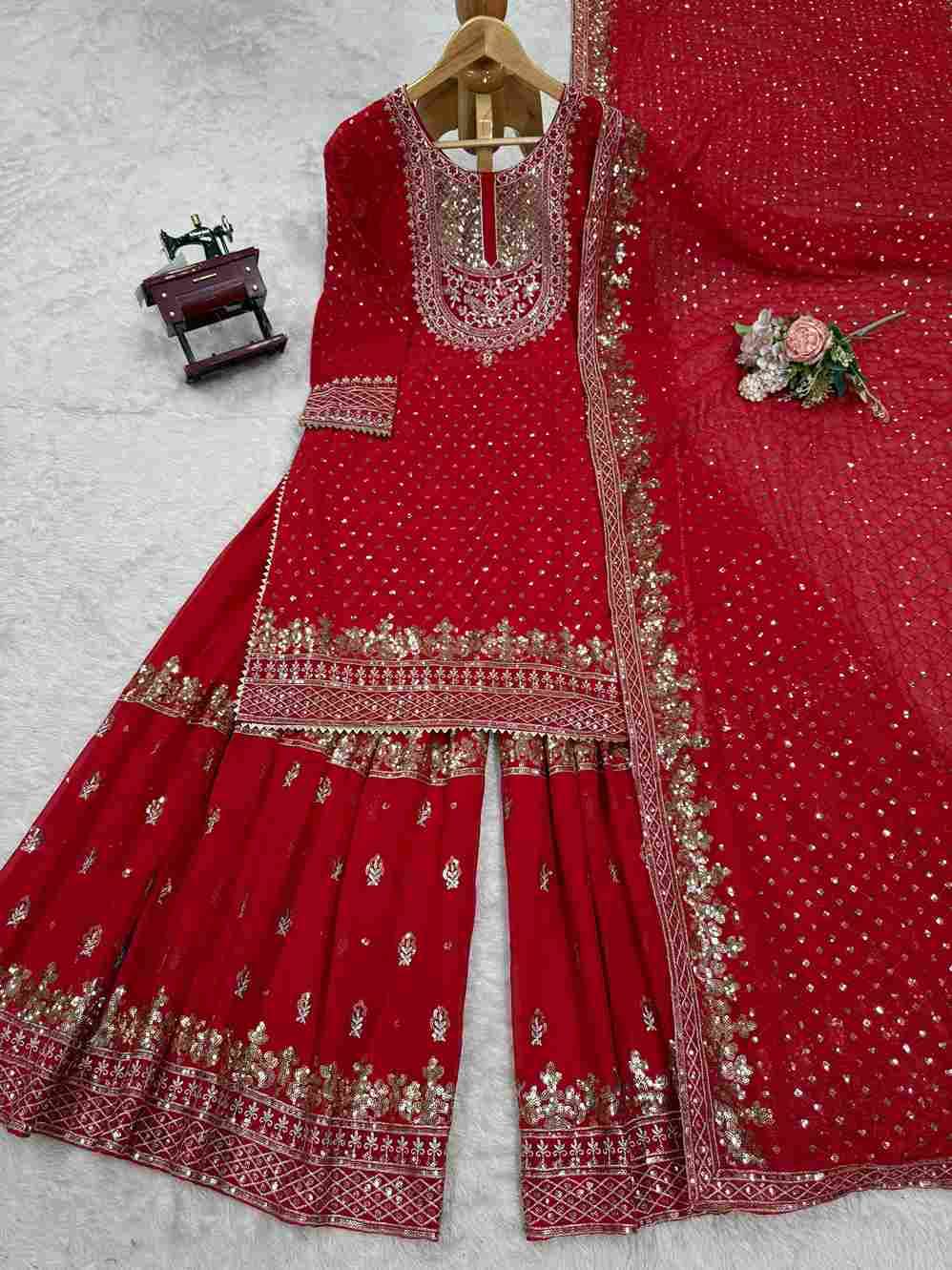 R-5899 By Fashid Wholesale 01 To 02 Series Sharara Beautiful Suits Colorful Stylish Fancy Casual Wear & Ethnic Wear Faux Georgette Dresses At Wholesale Price