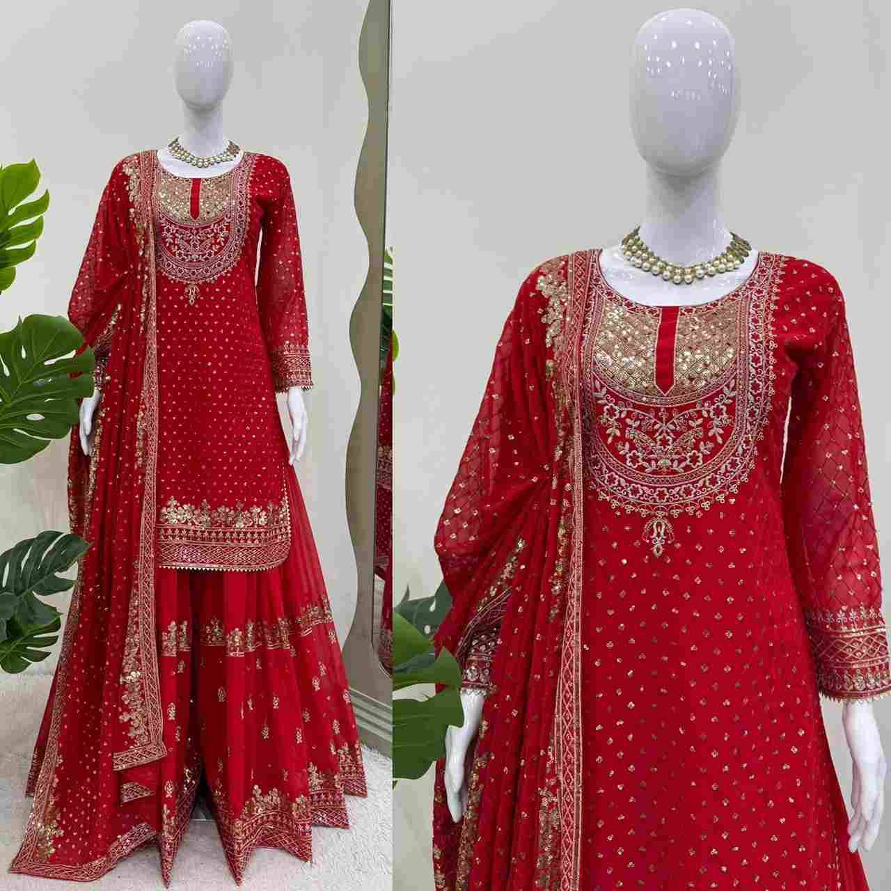 R-5899 By Fashid Wholesale 01 To 02 Series Sharara Beautiful Suits Colorful Stylish Fancy Casual Wear & Ethnic Wear Faux Georgette Dresses At Wholesale Price