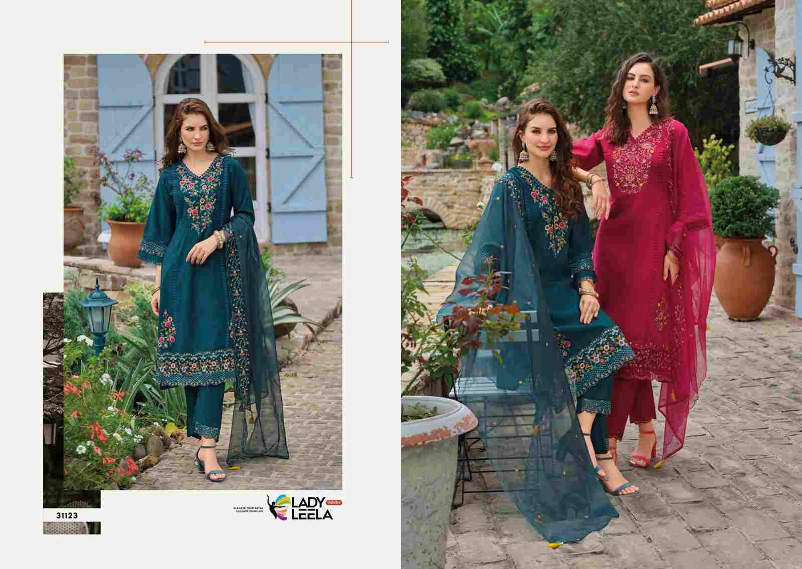 Shiddat Vol-5 By Lady Leela 31121 To 31126 Series Designer Festive Suits Beautiful Fancy Stylish Colorful Party Wear & Occasional Wear Pure Viscose Embroidered Dresses At Wholesale Price