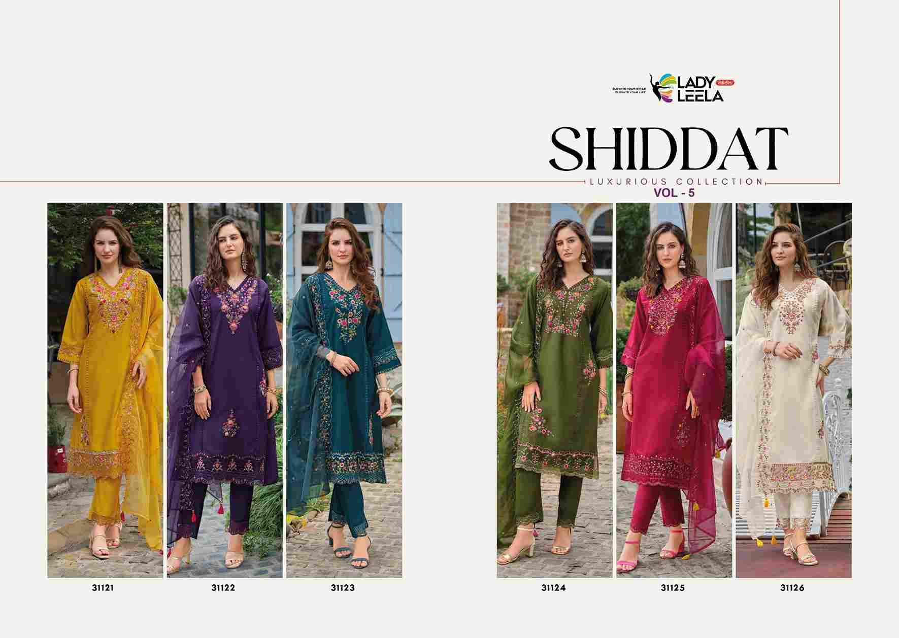 Shiddat Vol-5 By Lady Leela 31121 To 31126 Series Designer Festive Suits Beautiful Fancy Stylish Colorful Party Wear & Occasional Wear Pure Viscose Embroidered Dresses At Wholesale Price