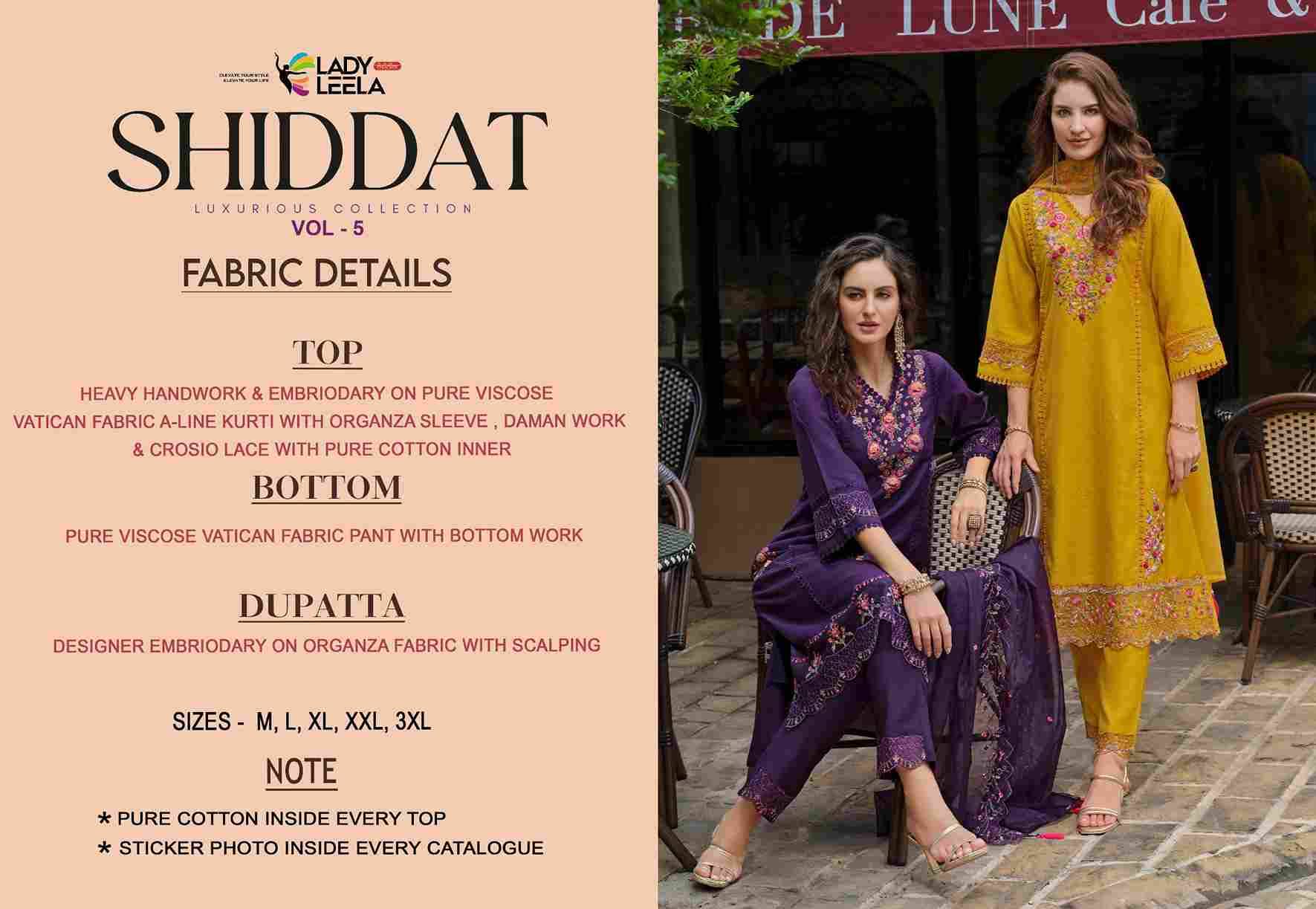 Shiddat Vol-5 By Lady Leela 31121 To 31126 Series Designer Festive Suits Beautiful Fancy Stylish Colorful Party Wear & Occasional Wear Pure Viscose Embroidered Dresses At Wholesale Price