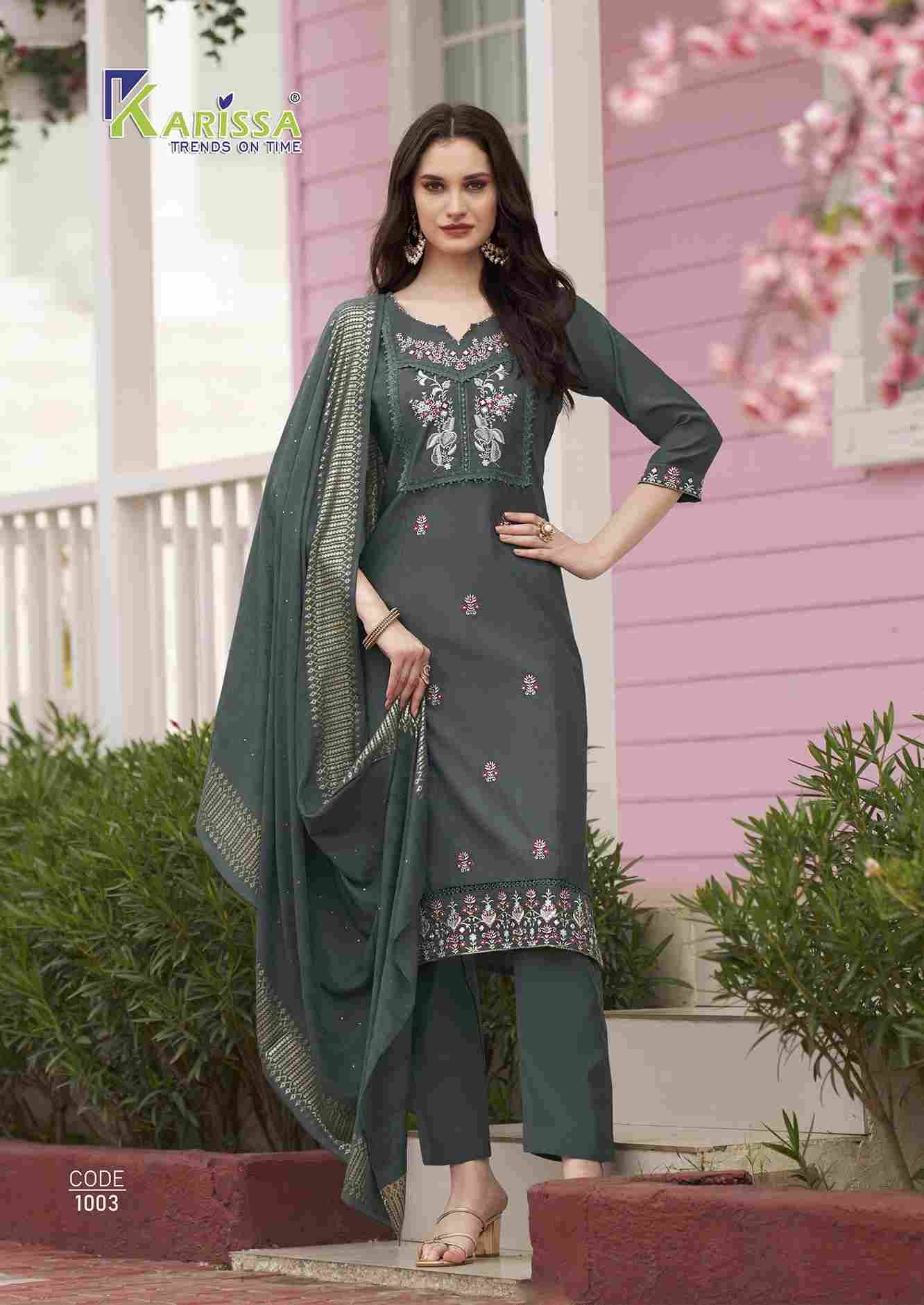 Joohi By Karissa 1001 To 1004 Series Designer Festive Suits Beautiful Fancy Stylish Colorful Party Wear & Occasional Wear Pure Viscose Embroidered Dresses At Wholesale Price