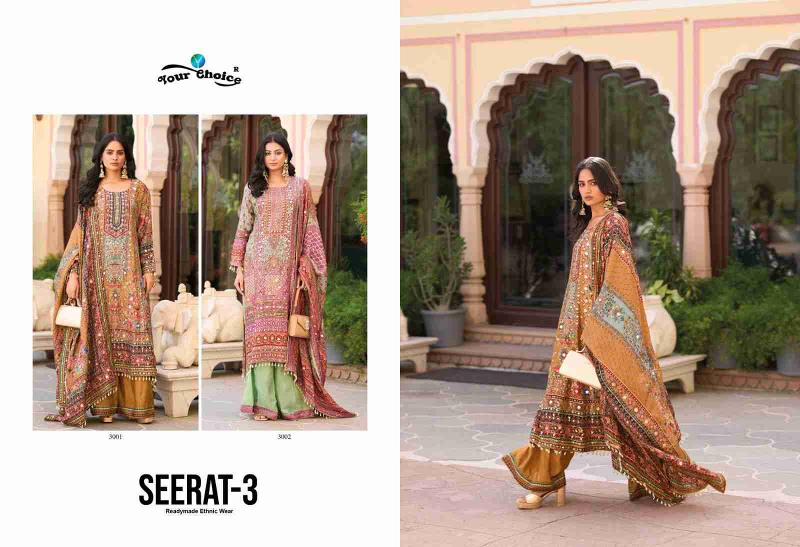 Seerat Vol-3 By Your Choice 3001 To 3002 Series Designer Sharara Suits Collection Beautiful Stylish Fancy Colorful Party Wear & Occasional Wear Chinnon Dresses At Wholesale Price
