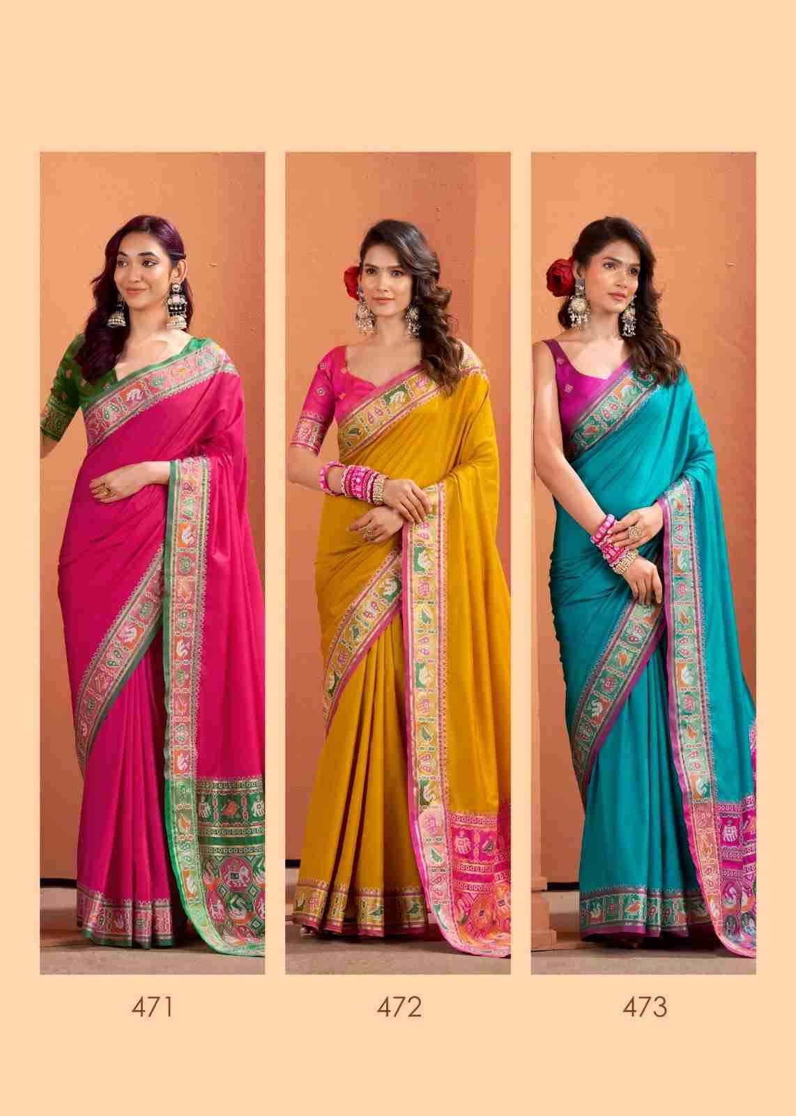 Vrundavan By Rajpath 468 To 473 Series Indian Traditional Wear Collection Beautiful Stylish Fancy Colorful Party Wear & Occasional Wear Silk Sarees At Wholesale Price