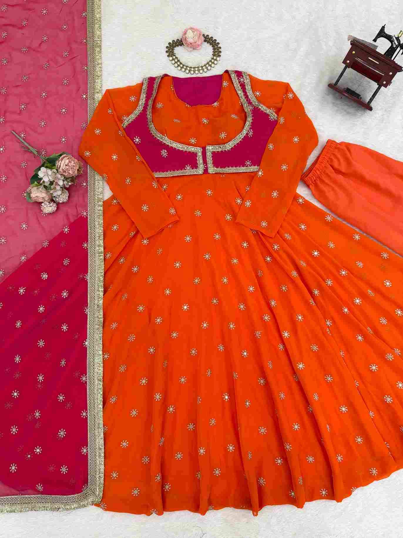 K-1518 By Fashid Wholesale Beautiful Suits Colorful Stylish Fancy Casual Wear & Ethnic Wear Faux Georgette Dresses At Wholesale Price