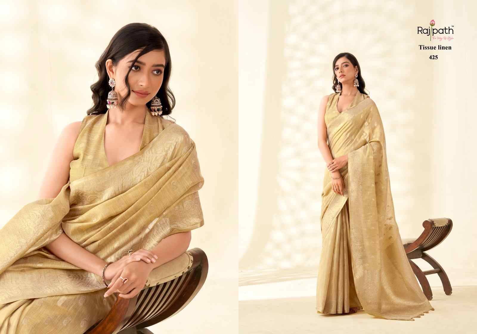 Kanvas Silk By Rajpath 424 To 429 Series Indian Traditional Wear Collection Beautiful Stylish Fancy Colorful Party Wear & Occasional Wear Tissue Silk Sarees At Wholesale Price