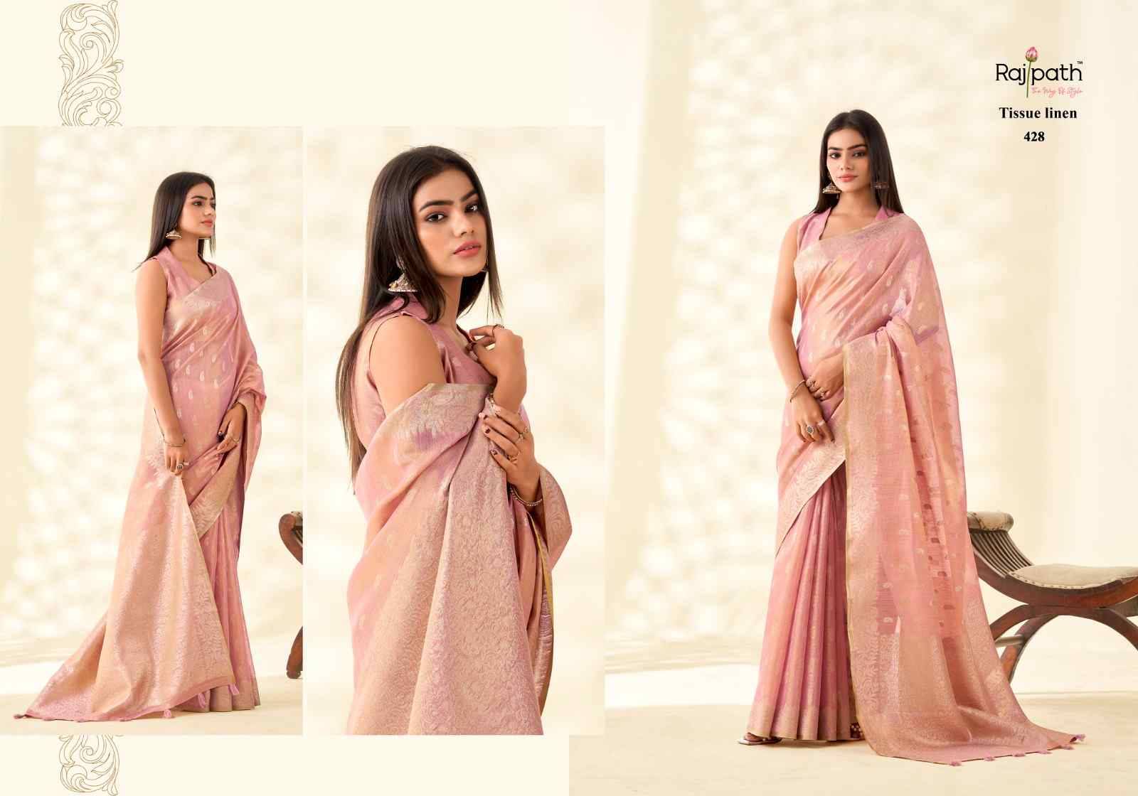 Kanvas Silk By Rajpath 424 To 429 Series Indian Traditional Wear Collection Beautiful Stylish Fancy Colorful Party Wear & Occasional Wear Tissue Silk Sarees At Wholesale Price