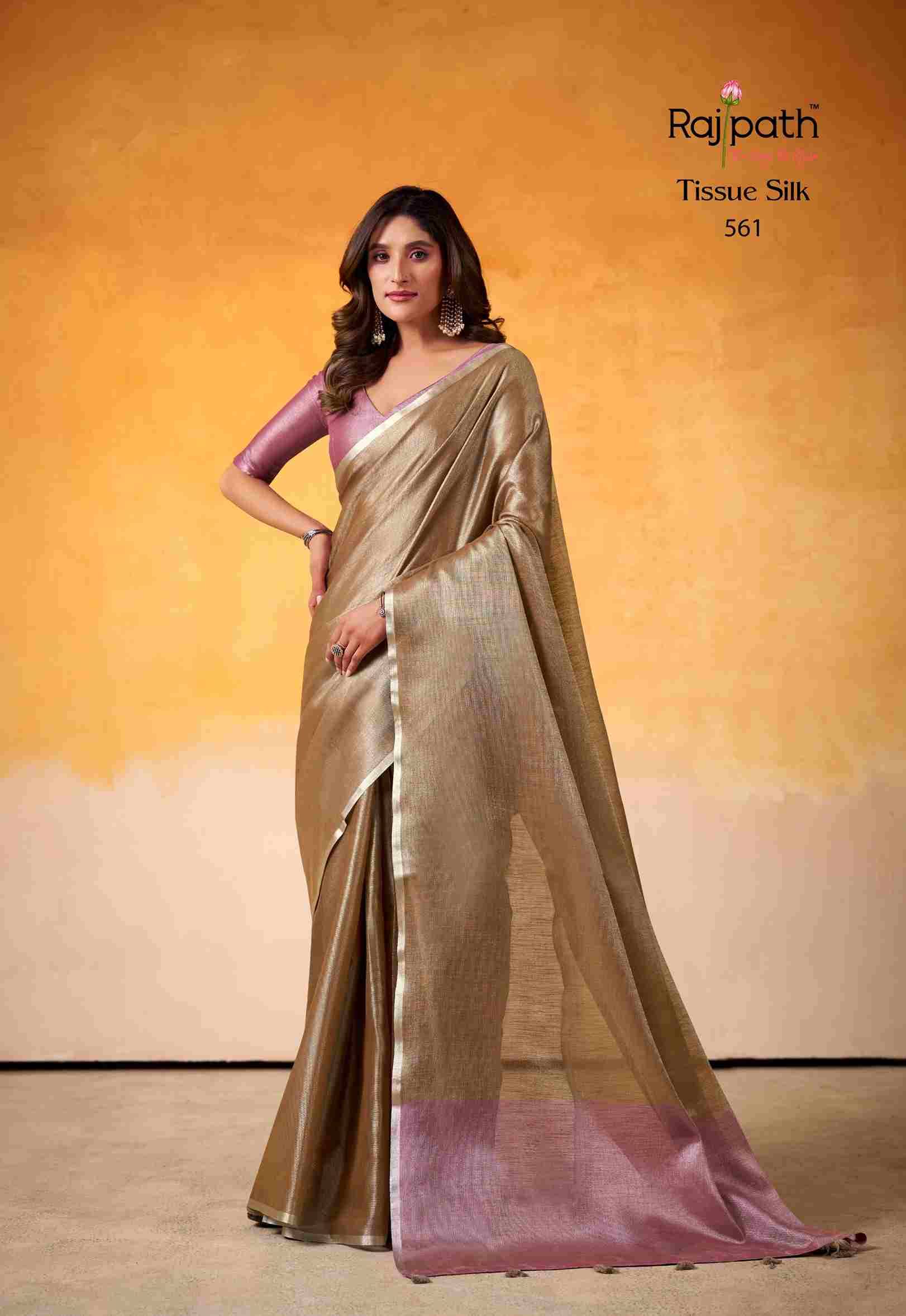 Anvika Light Edition By Rajpath 560 To 565 Series Indian Traditional Wear Collection Beautiful Stylish Fancy Colorful Party Wear & Occasional Wear Tissue Silk Sarees At Wholesale Price