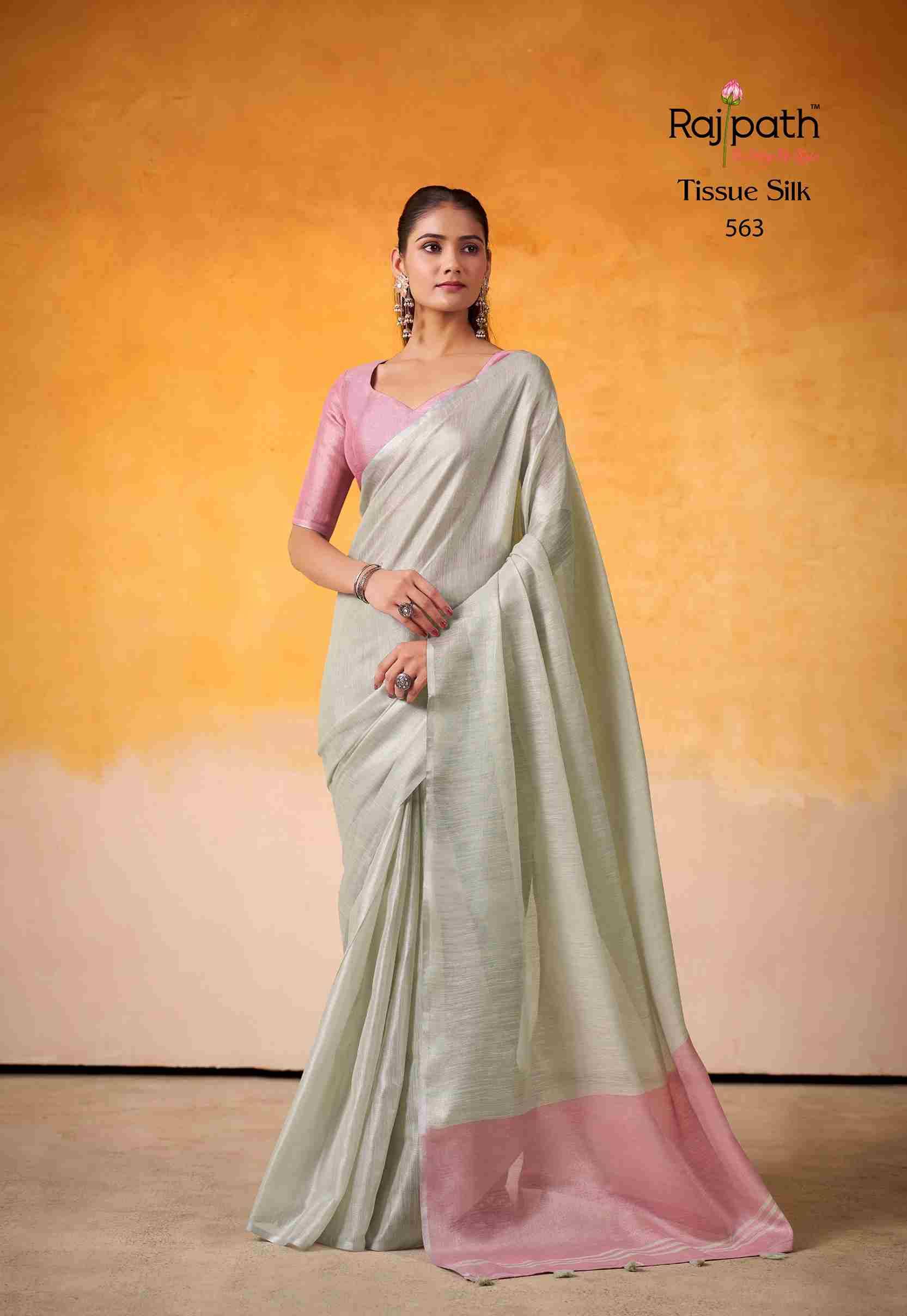 Anvika Light Edition By Rajpath 560 To 565 Series Indian Traditional Wear Collection Beautiful Stylish Fancy Colorful Party Wear & Occasional Wear Tissue Silk Sarees At Wholesale Price