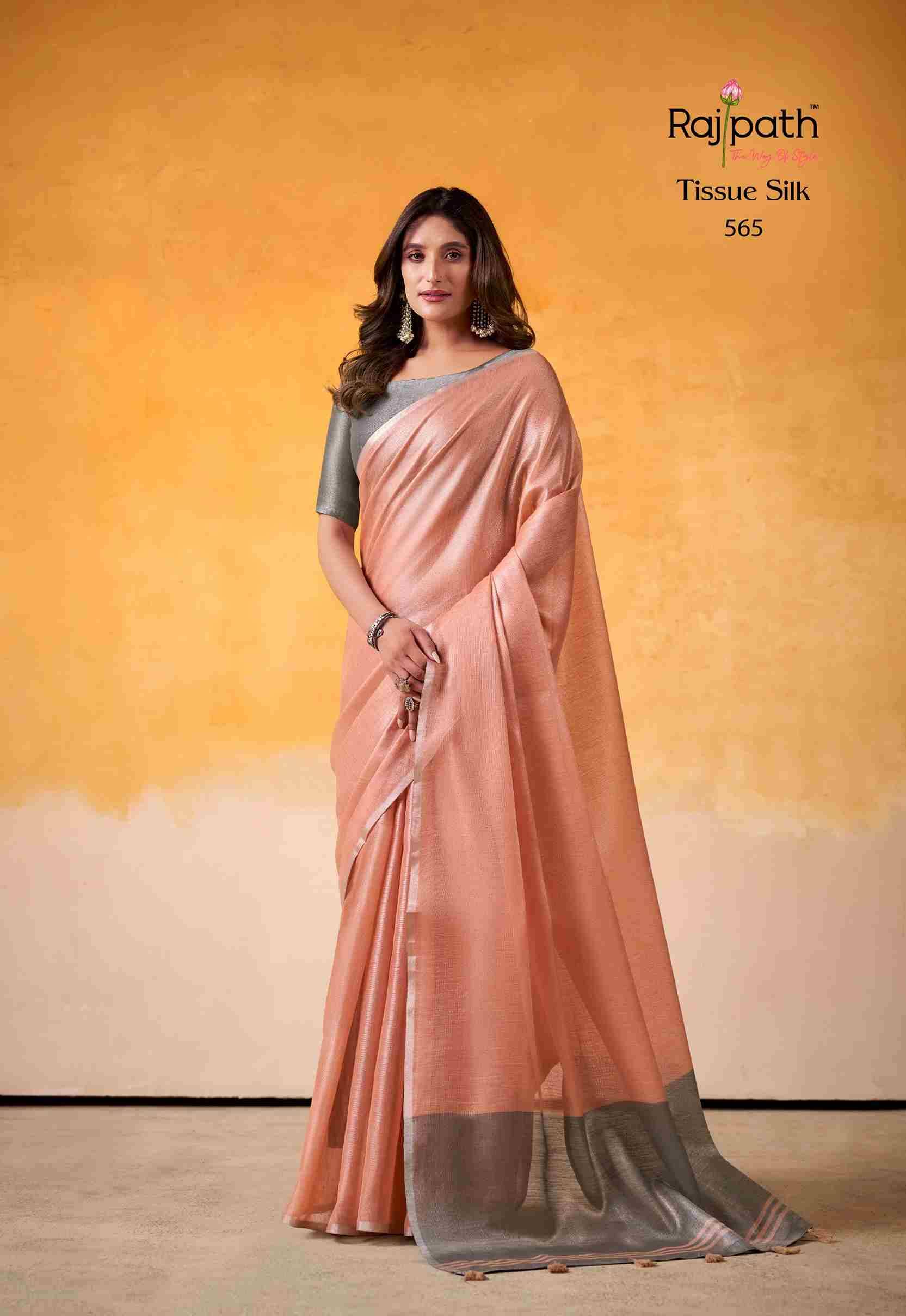 Anvika Light Edition By Rajpath 560 To 565 Series Indian Traditional Wear Collection Beautiful Stylish Fancy Colorful Party Wear & Occasional Wear Tissue Silk Sarees At Wholesale Price