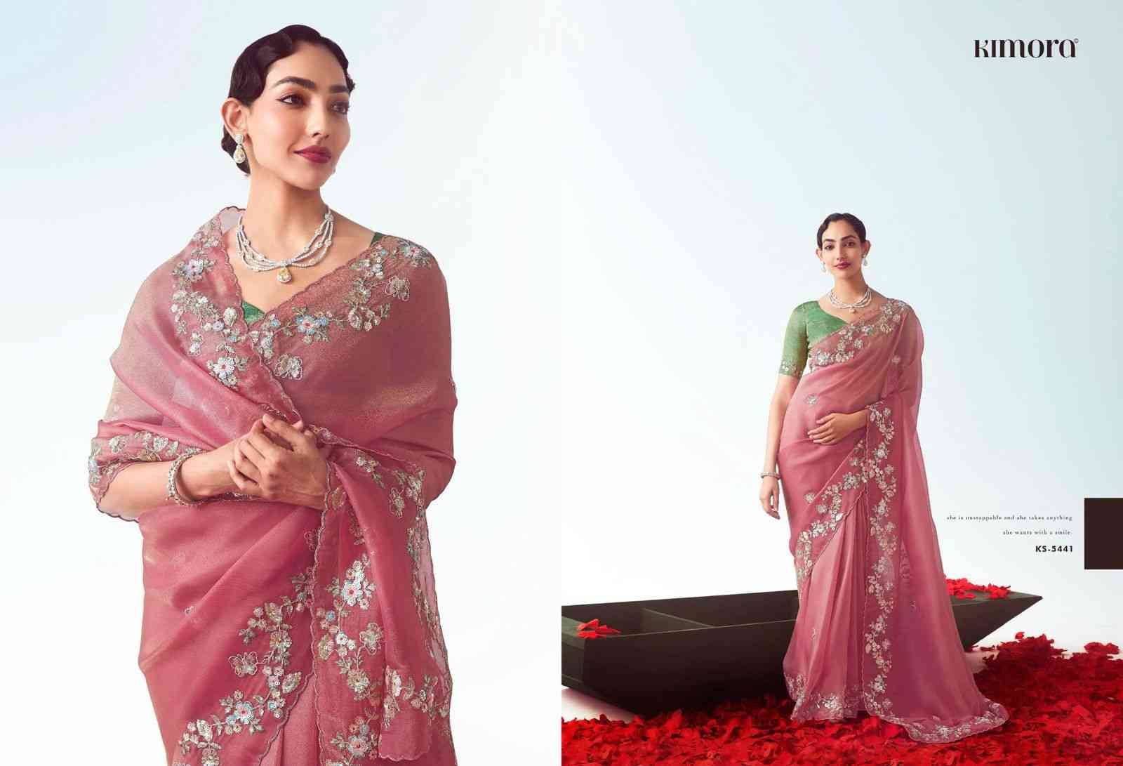 Kajal Vol-17 By Kimora Fashion 5441 To 5455 Series Indian Traditional Wear Collection Beautiful Stylish Fancy Colorful Party Wear & Occasional Wear Fancy Sarees At Wholesale Price