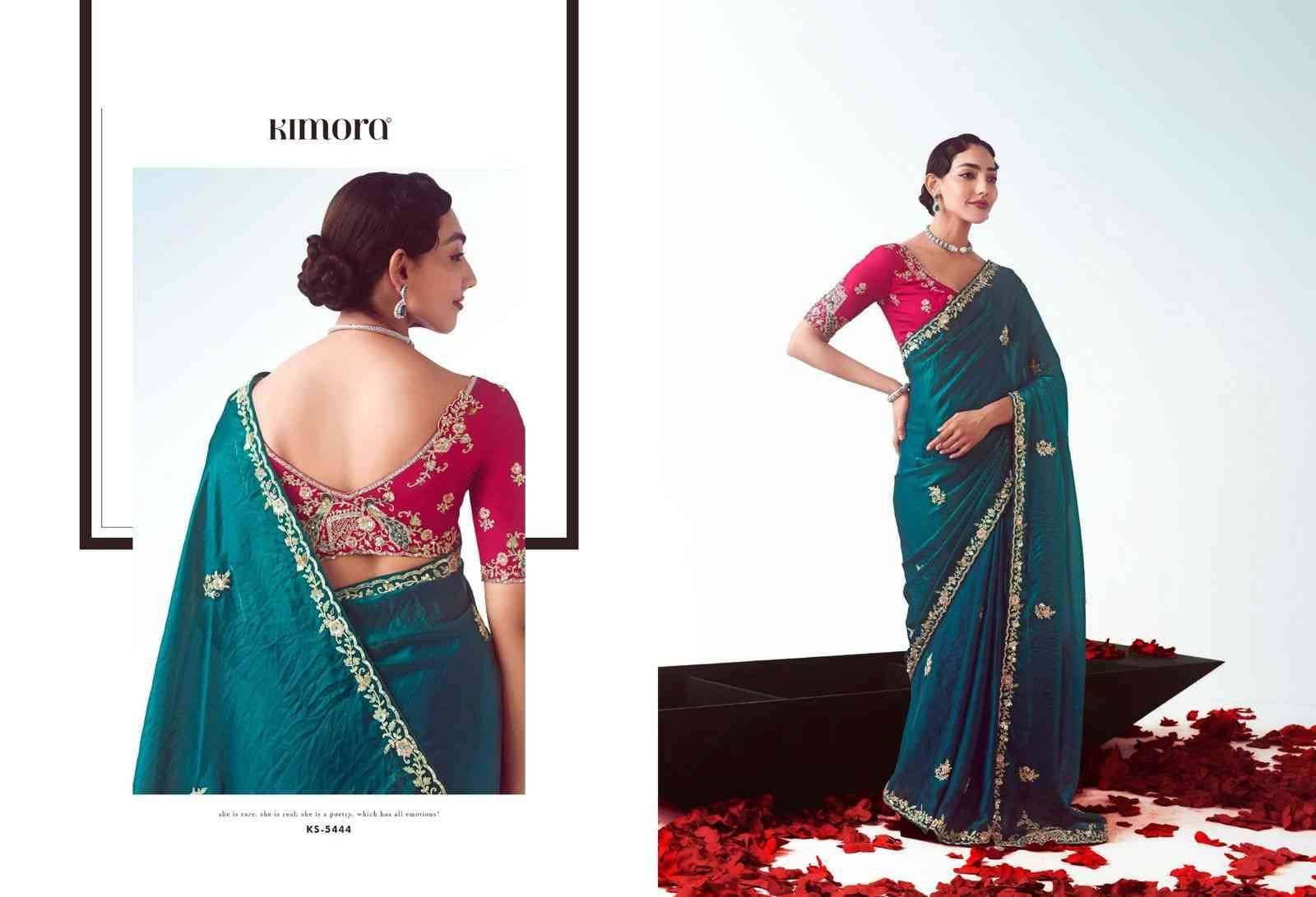 Kajal Vol-17 By Kimora Fashion 5441 To 5455 Series Indian Traditional Wear Collection Beautiful Stylish Fancy Colorful Party Wear & Occasional Wear Fancy Sarees At Wholesale Price