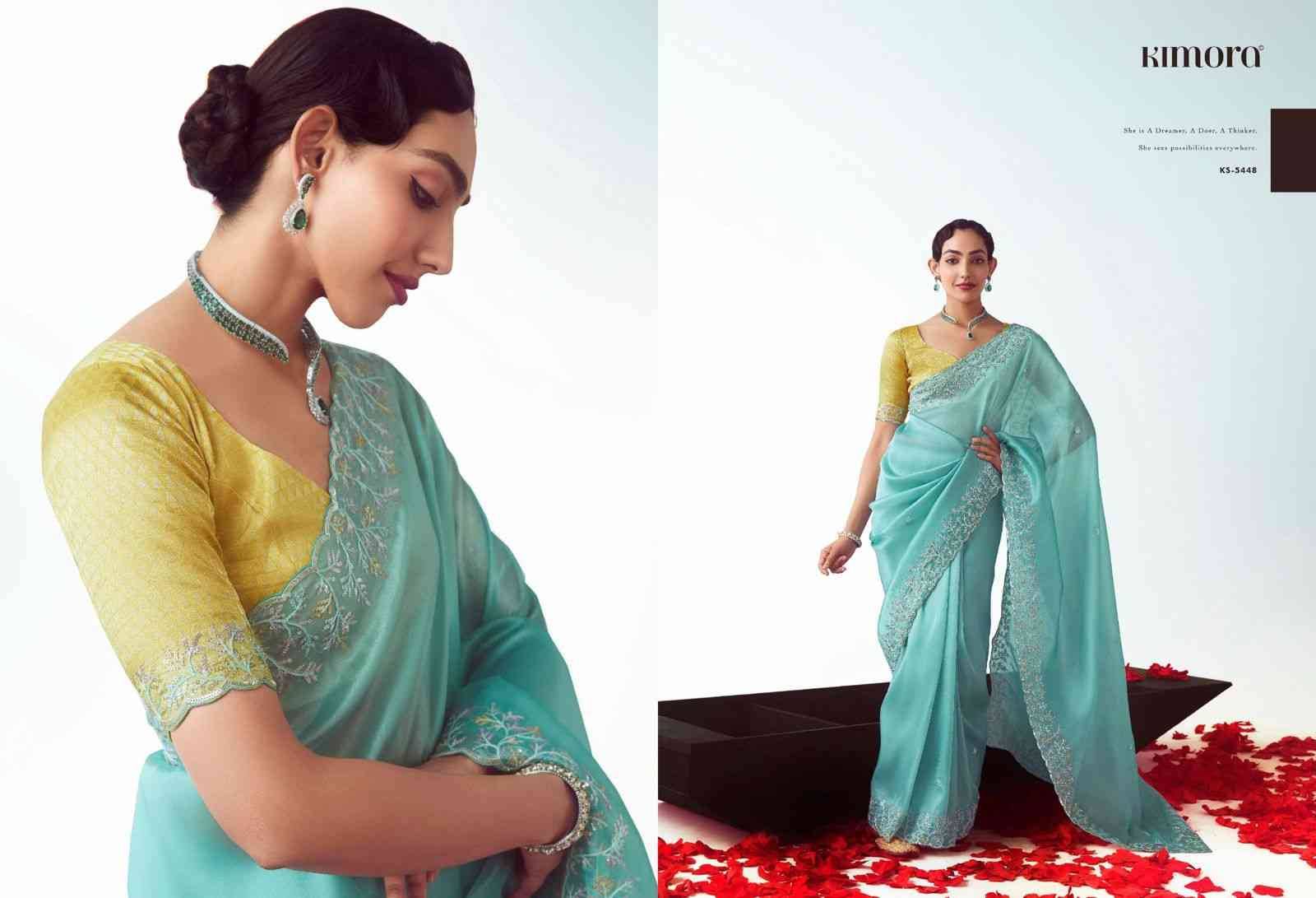 Kajal Vol-17 By Kimora Fashion 5441 To 5455 Series Indian Traditional Wear Collection Beautiful Stylish Fancy Colorful Party Wear & Occasional Wear Fancy Sarees At Wholesale Price
