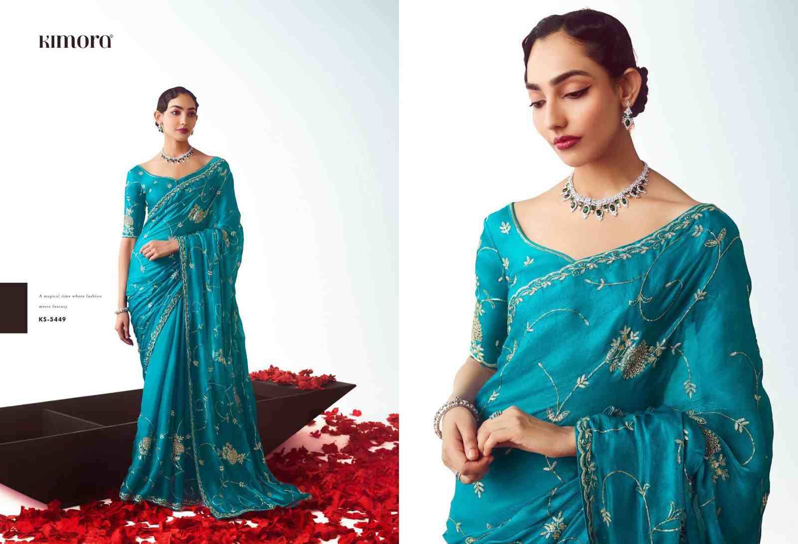 Kajal Vol-17 By Kimora Fashion 5441 To 5455 Series Indian Traditional Wear Collection Beautiful Stylish Fancy Colorful Party Wear & Occasional Wear Fancy Sarees At Wholesale Price